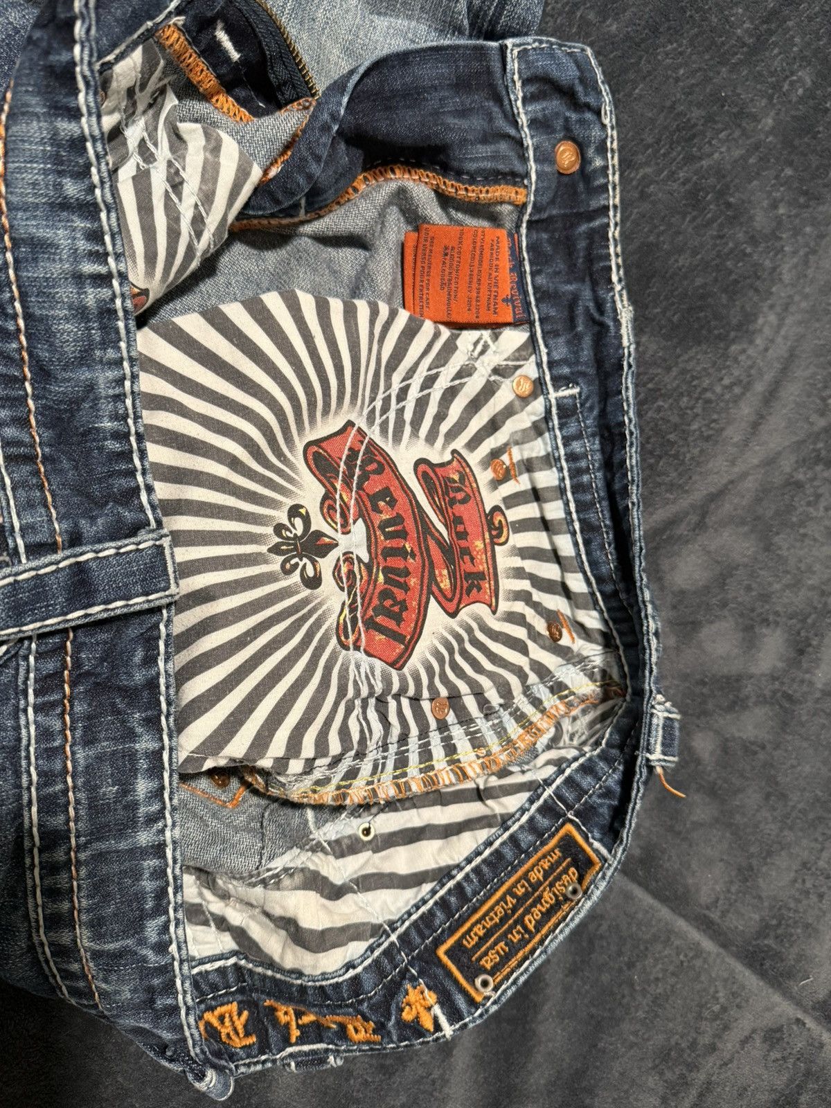 Rock Revival Rock Revival Straight Blue with White and Orange Stitching Size US 32 / EU 48 - 5 Thumbnail
