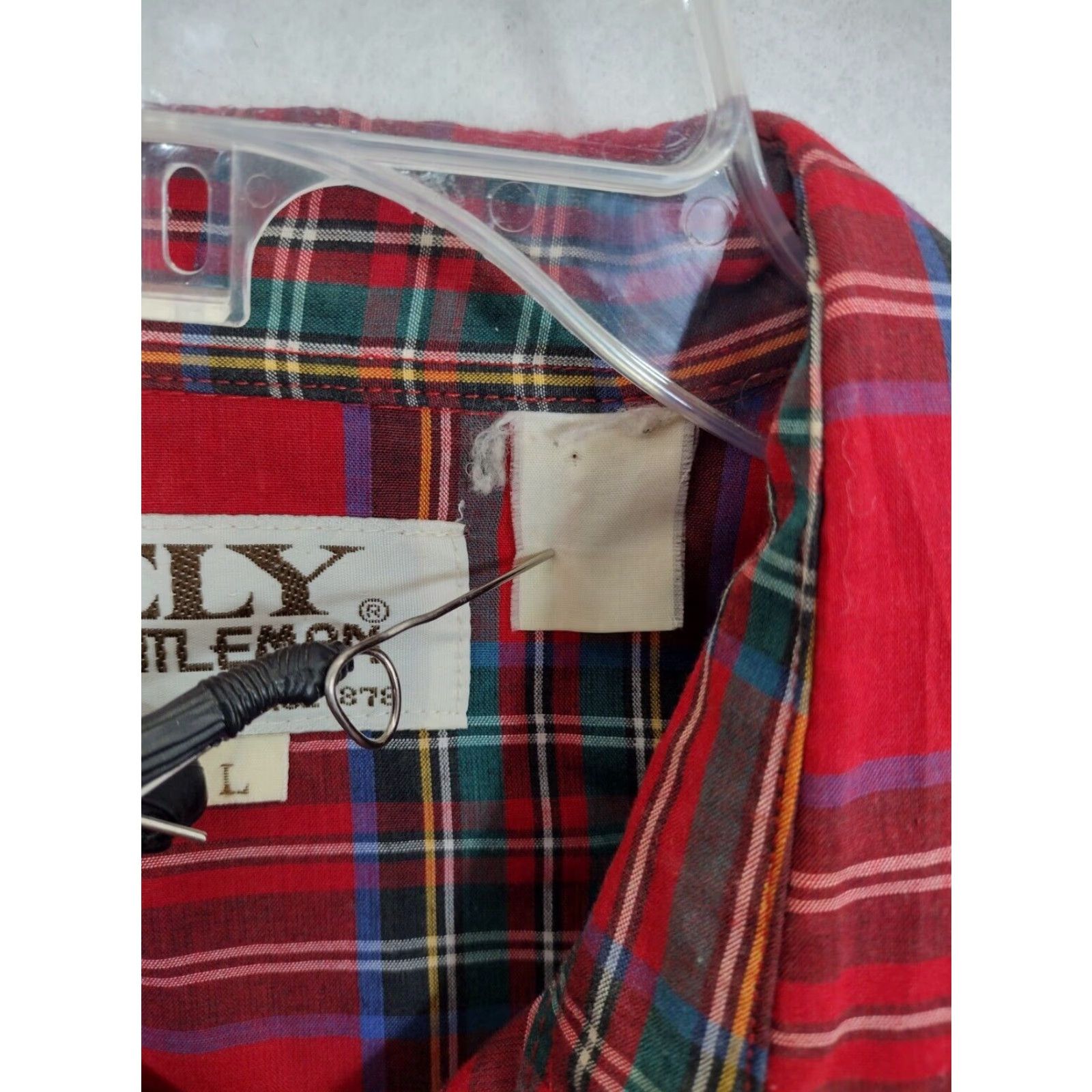 Vintage Ely Cattleman Vintage Shirt Mens Large Plaid Long Sleeve Button-Up Cotton Canvas Red Pearl Snap Up Size US L / EU 52-54 / 3 - 4 Thumbnail