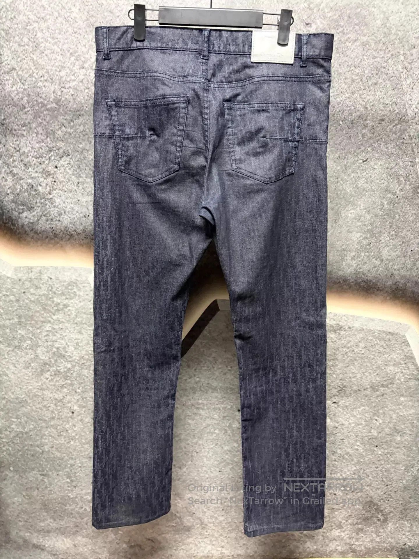 Dior Blue Denim Jeans with All-Over Pattern. Size US 30 / EU 46 - 2 Thumbnail