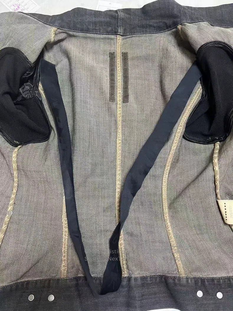 Rick Owens Rick Owens Stand Collar Two-Way Wearable Denim Jacket Size US XS / EU 42 / 0 - 5 Thumbnail