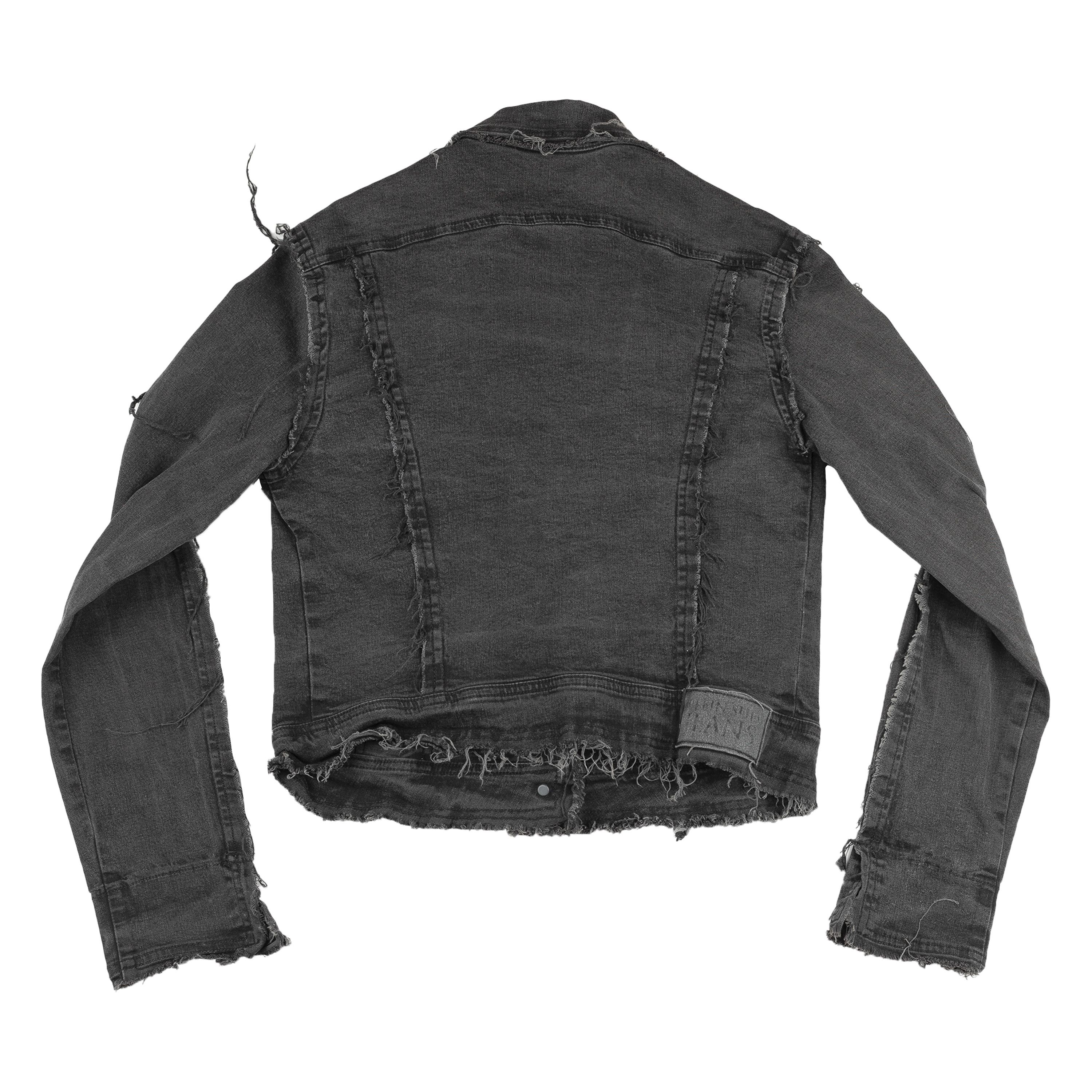 plein sud Plein Sud Dark Distressed Vintage Denim Jacket (S) Size S / US 4 / IT 40 - 2 Thumbnail