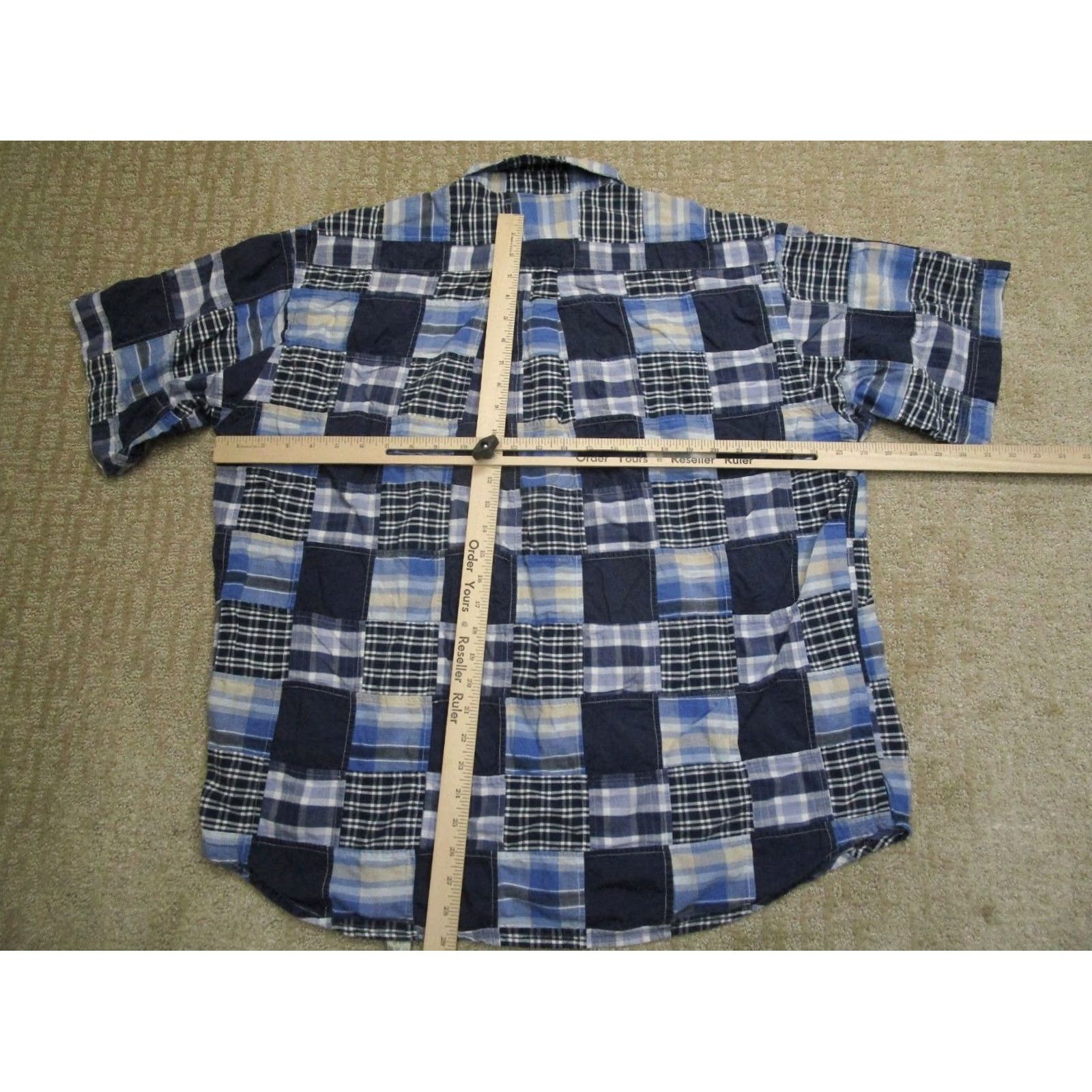Orvis Orvis Shirt Men XL Blue Patchwork Madras Short Sleeve Button Cotton Size US XL / EU 56 / 4 - 4 Thumbnail