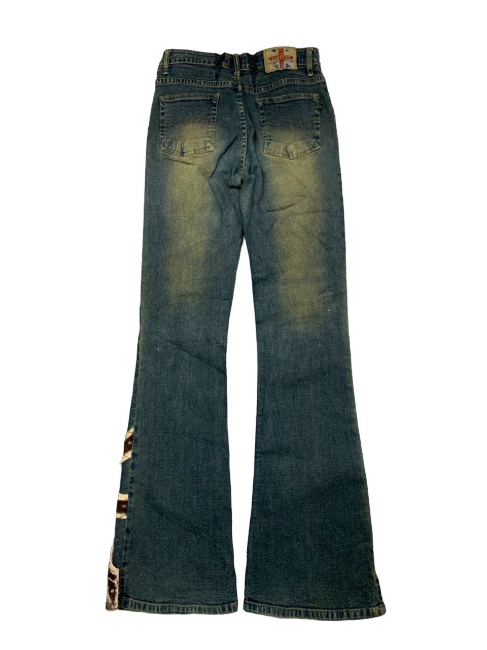 If Six Was Nine VINTAGE GAZOZ STUDED FLARE PANT RARE DESIGN Size 26" / US 2 / IT 38 - 2 Thumbnail