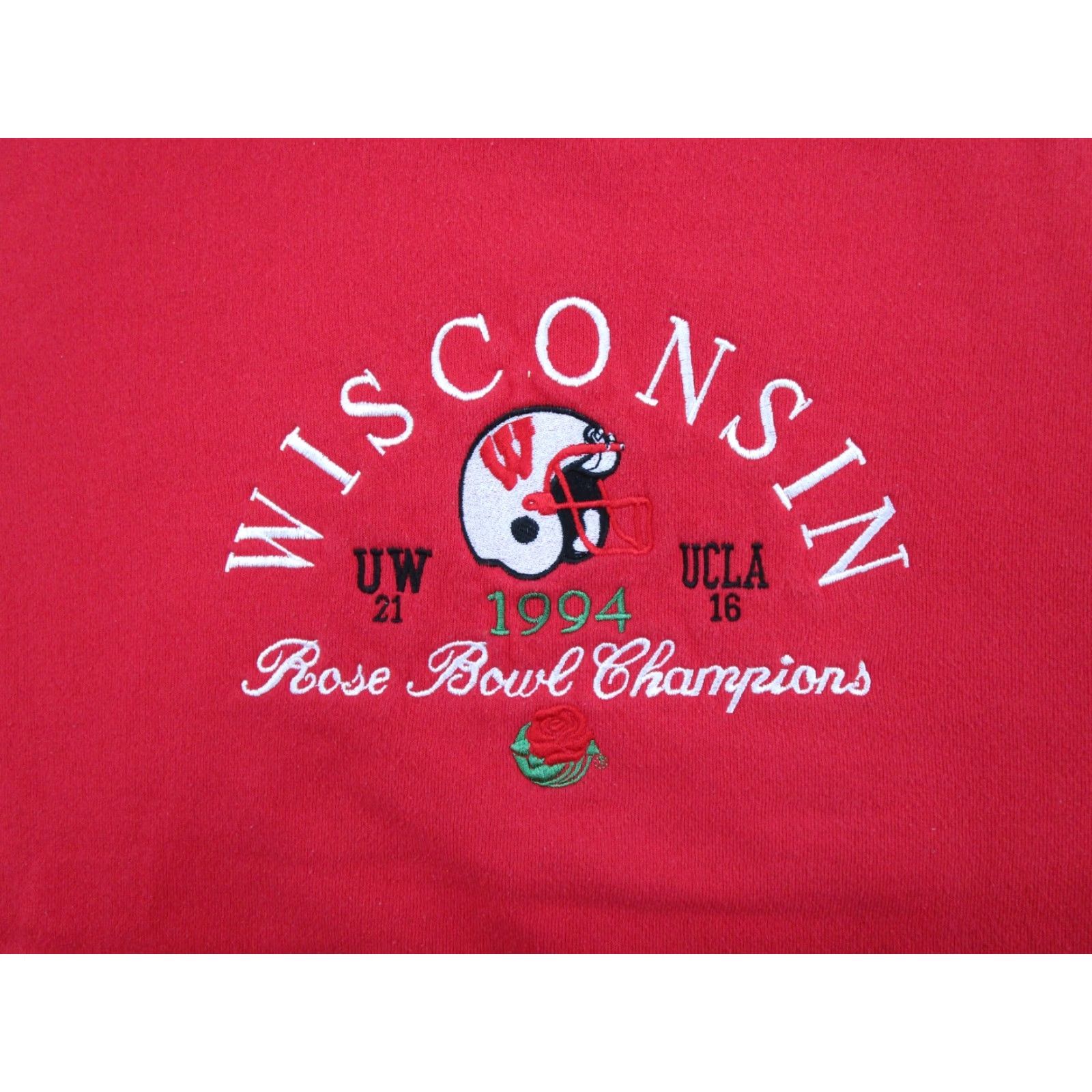 Hanes VINTAGE Wisconsin Badgers Sweatshirt XL Embroidered Hanes Crew Neck Red Graphic Print Mens Size US XL / EU 56 / 4 - 2 Thumbnail