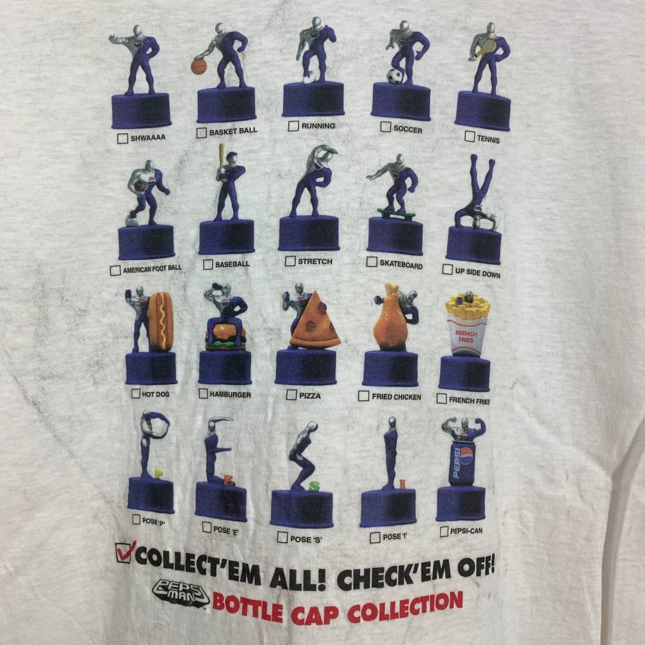 Pepsi 90s Vintage PEPSI MAN Bottlecap Collector T Shirt #2510/L Size US M / EU 48-50 / 2 - 2 Thumbnail