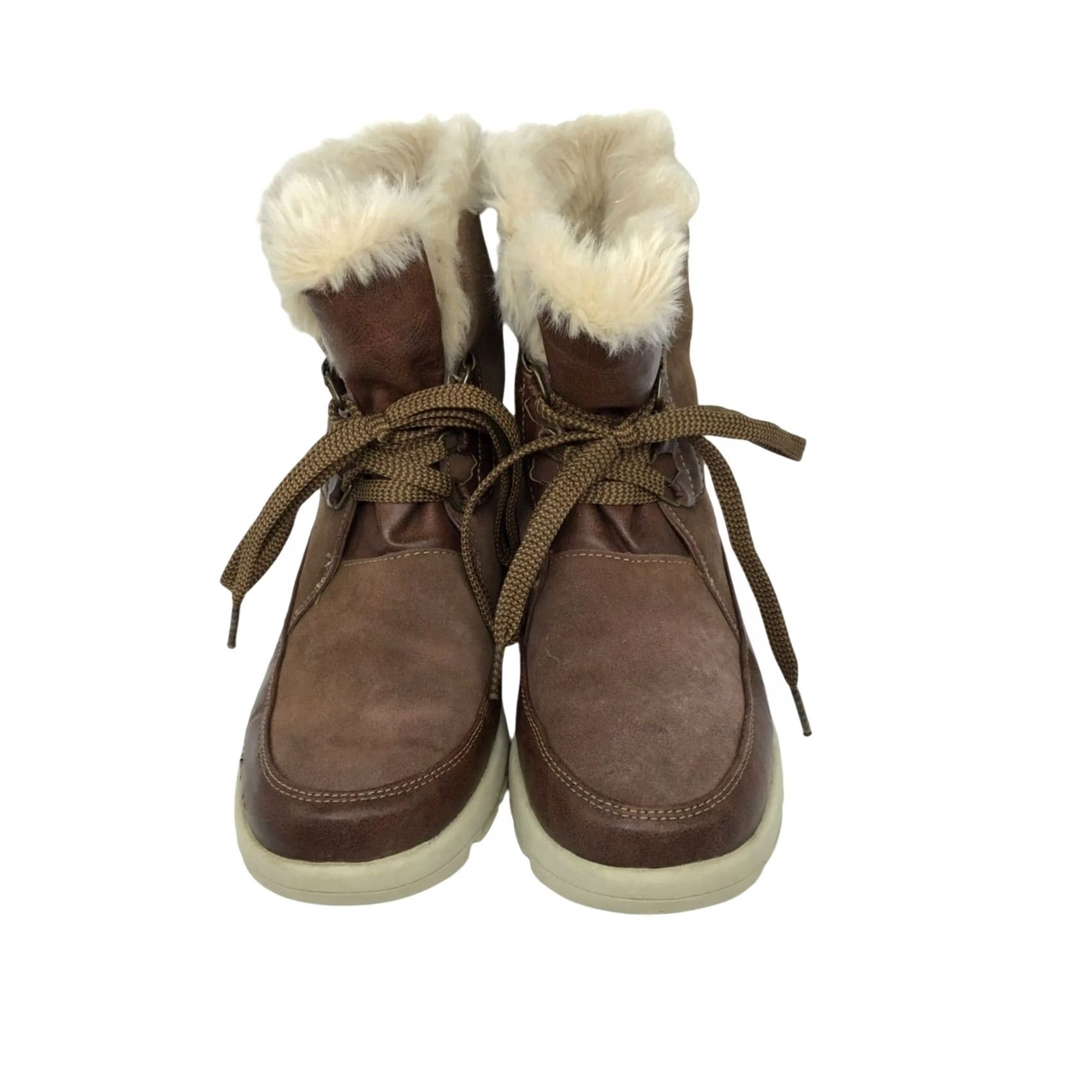 Vintage VINTAGE Women’s Leather & Fur Snow Boots Sporto Snow Boot Brown Leather Fur 9 Womens Winter Shoes Mens? Size US 9 / IT 39 - 2 Thumbnail