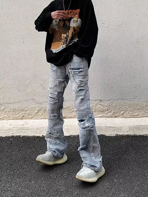VIBE High street heavy industry design ripped patch jeans Size US 31 - 8 Thumbnail