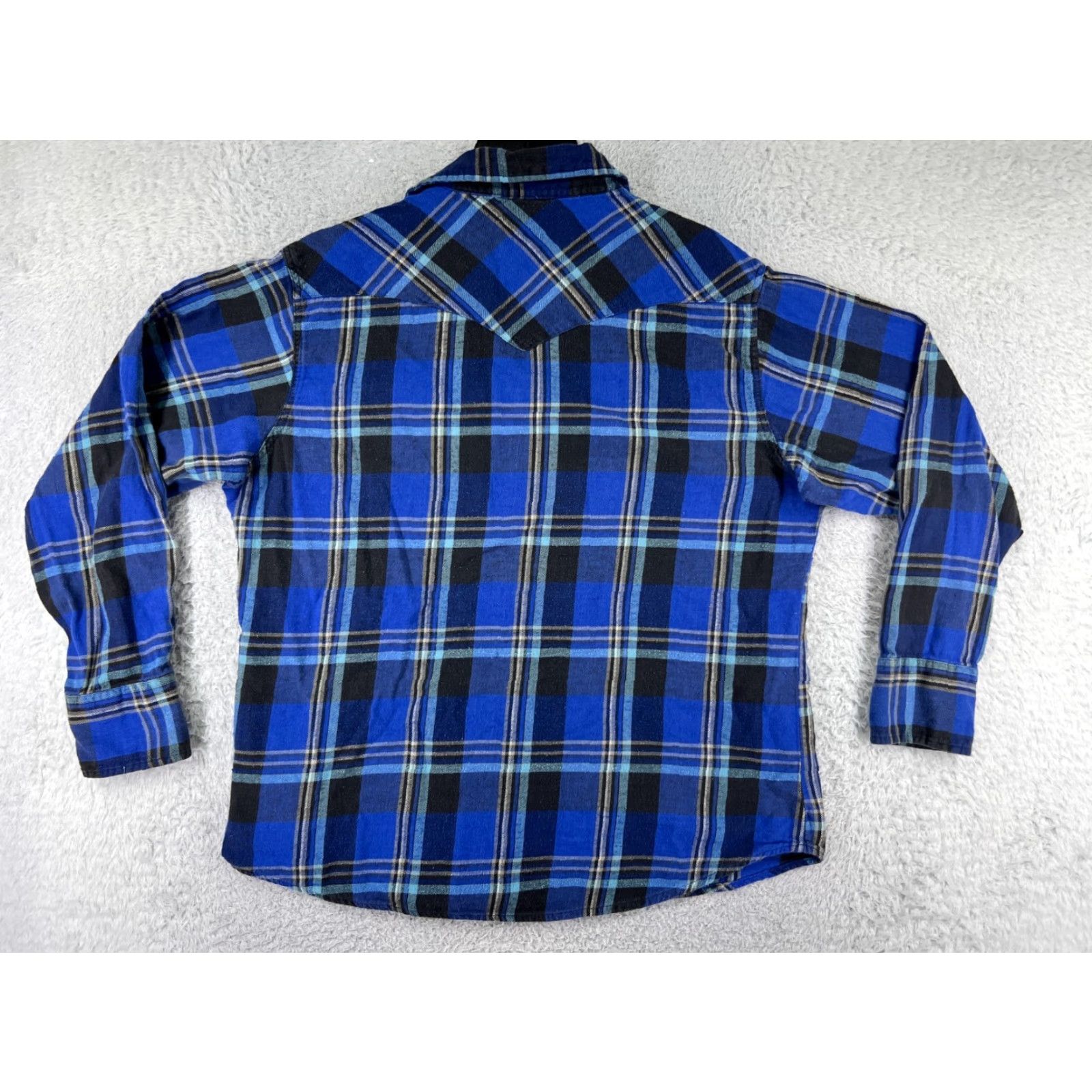 Wrangler Wrangler Shirt Men XL Blue Plaid Cotton Flannel Pocket Button-Up Western Cowboy Casual Workwear Vintage: No Size US XL / EU 56 / 4 - 2 Thumbnail