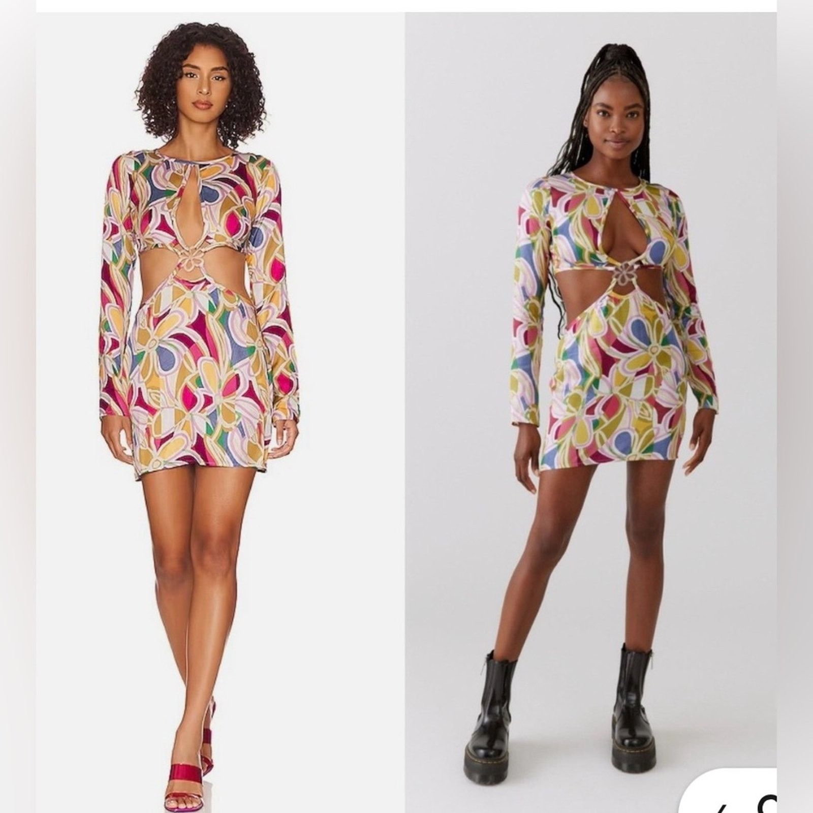 For Love & Lemons NWT For Love&Lemons $227 Multicolor Floral Mini Dress size M Size M / US 6-8 / IT 42-44 - 7 Thumbnail