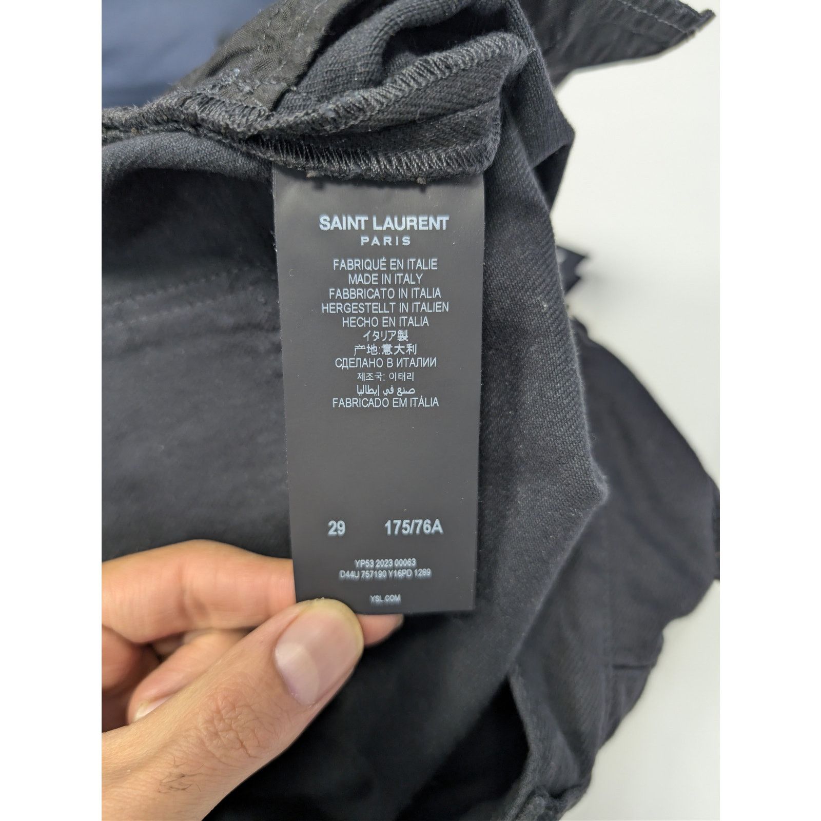Saint Laurent Paris o1rshd1 Straight Baggy Denim Jeans in Oklahoma Black Size US 29 - 18 Thumbnail