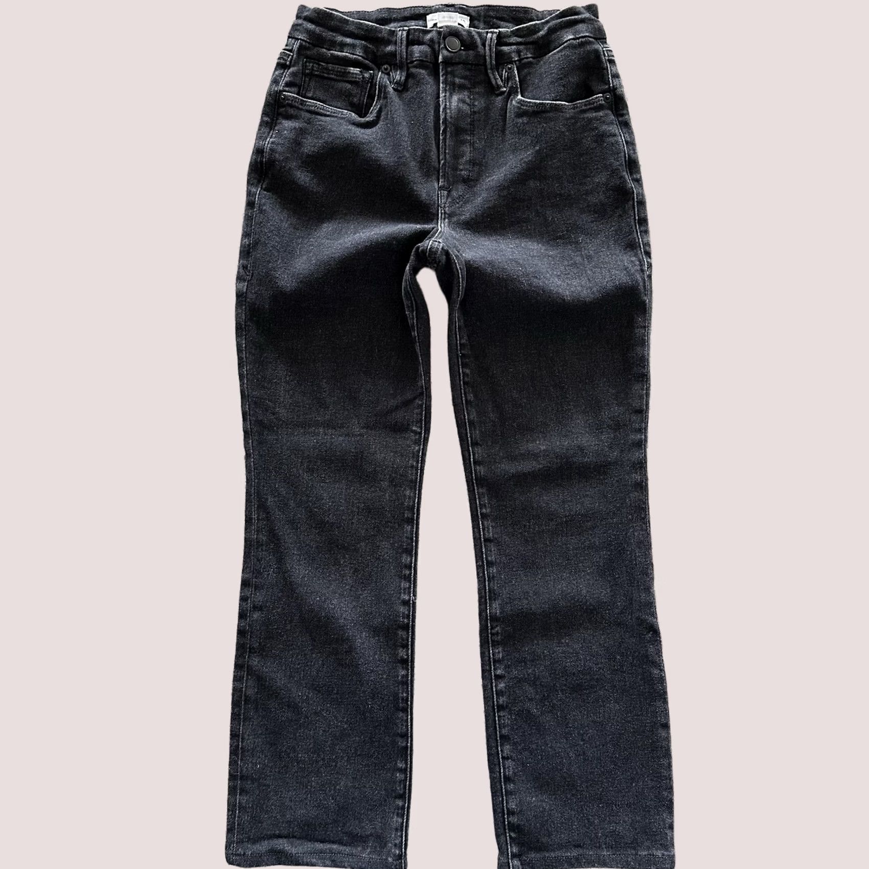 Good American Good American Jeans Womens 4 27x25 Mid Rise Straight Black Jeans Size 27" / US 4 / IT 40 - 1 Thumbnail