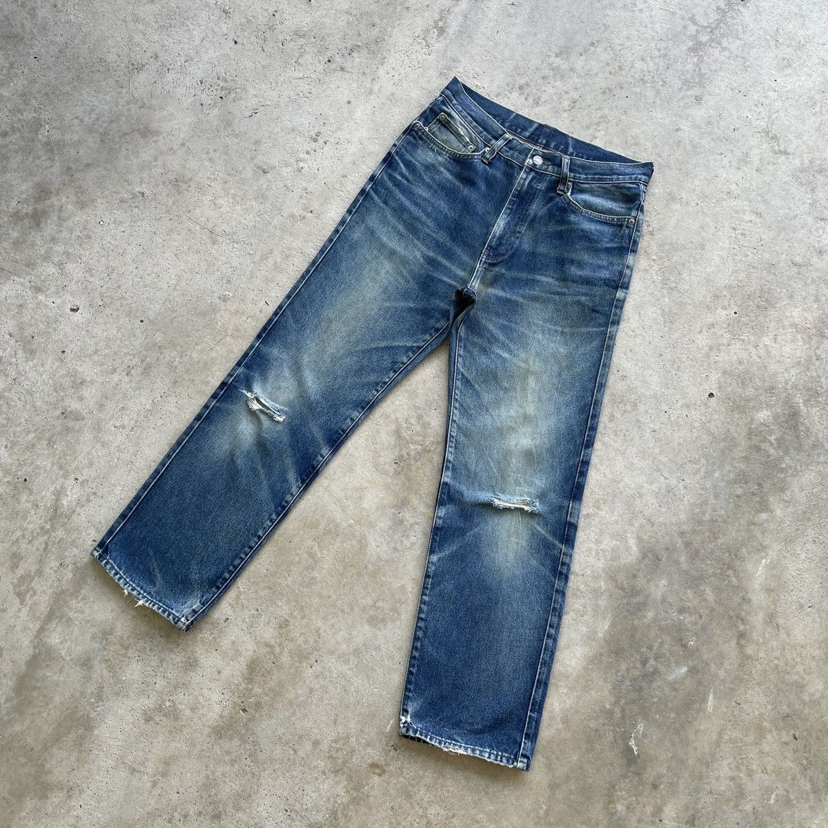 Japanese Brand W30💥 Vintage Japanese Faded Distressed Jeans Denim Pants Size US 30 / EU 46 - 2 Thumbnail