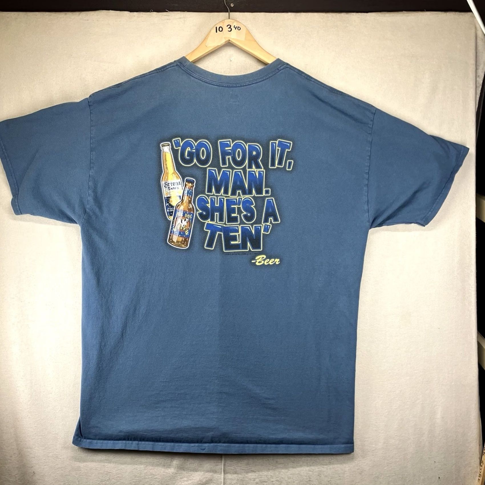 Big Dogs VINTAGE Big Dogs Mens Tee Shirt 2XL Blue Cotton Graphic Print Crew Neck Short Sleeve T-Shirt Beer Bottles Mens Size US XXL / EU 58 / 5 - 2 Thumbnail