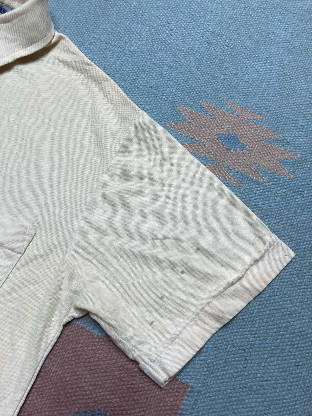 Vintage Vintage 80s polo shirt pale yellow grunge soft medium Size US M / EU 48-50 / 2 - 5 Thumbnail