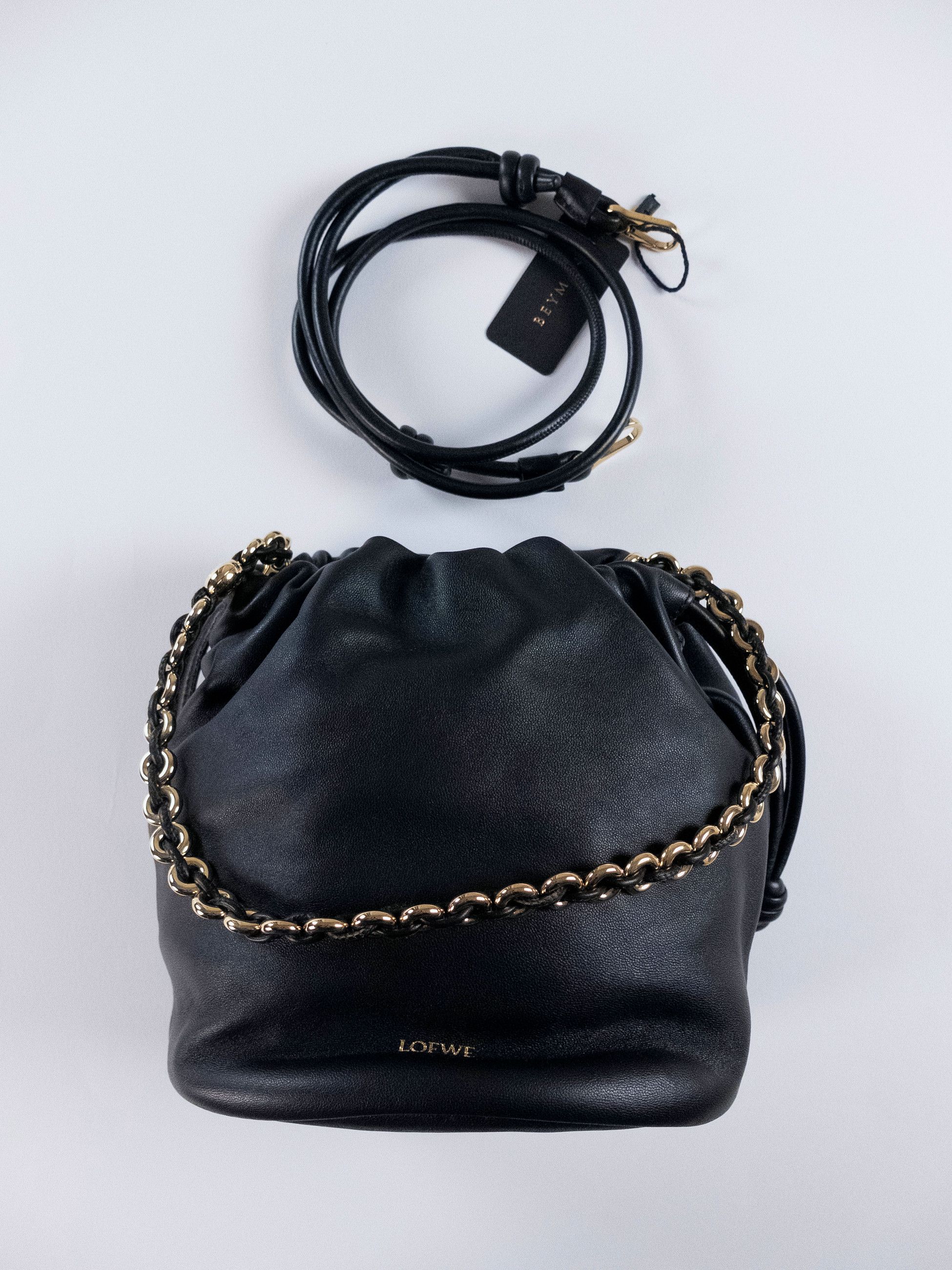 Loewe LOEWE x Paula's Ibiza Flamenco black leather shoulder bag Size ONE SIZE - 7 Thumbnail