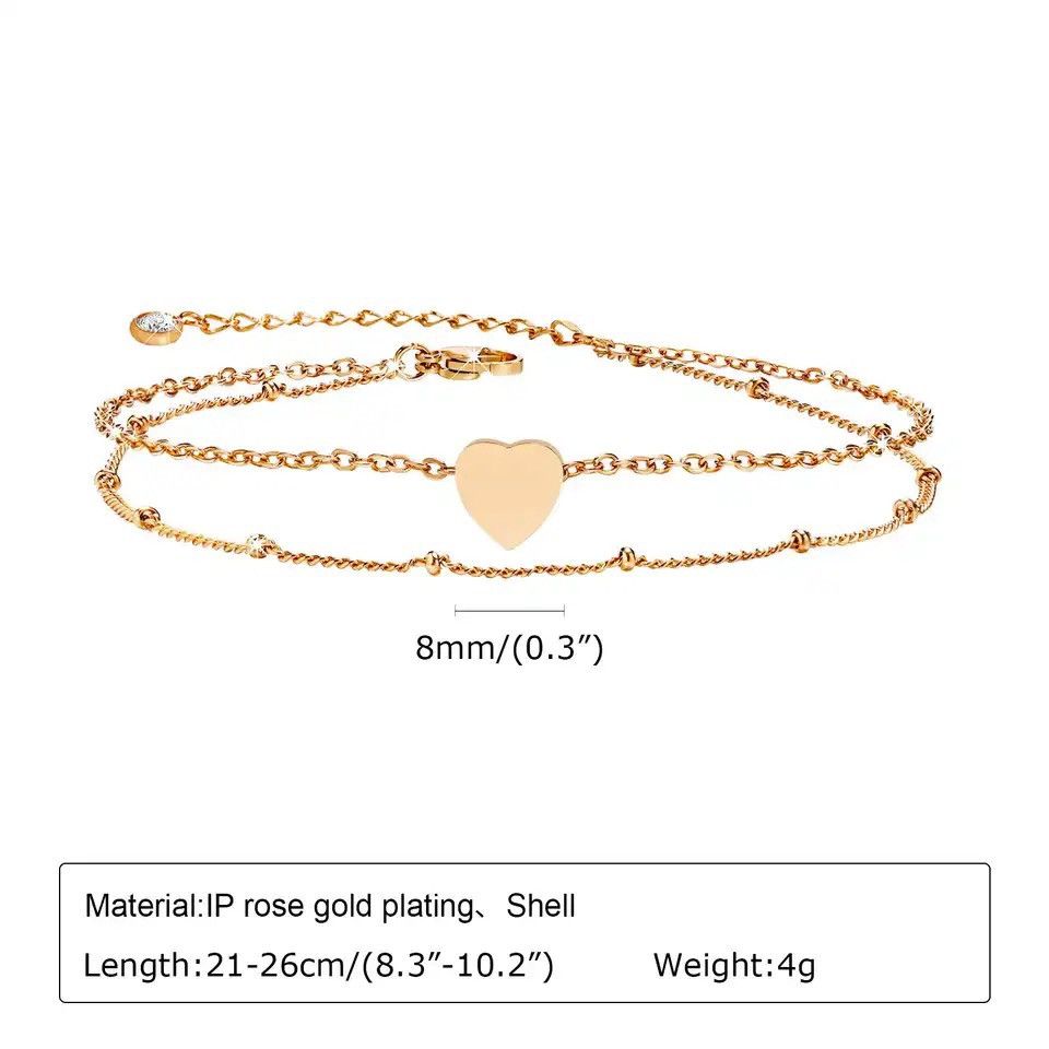 Other Elegant Heart Love Chain Anklet Size ONE SIZE - 2 Thumbnail