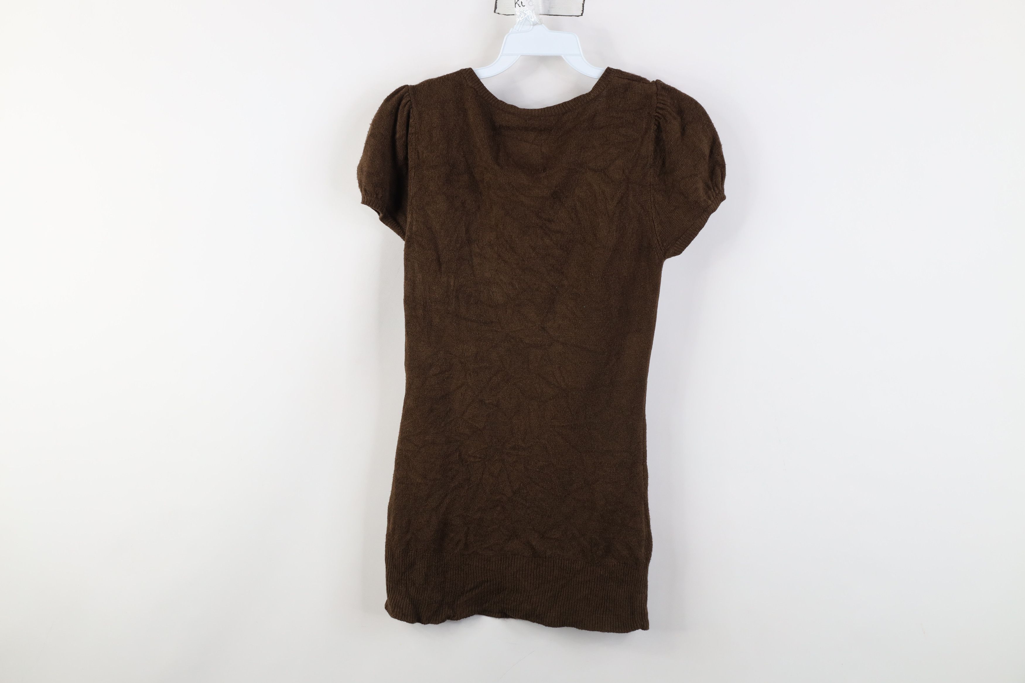 Vintage Vintage 90s Y2K Babydoll Ribbed Knit Short Sleeve Sweater Size M / US 6-8 / IT 42-44 - 12 Thumbnail