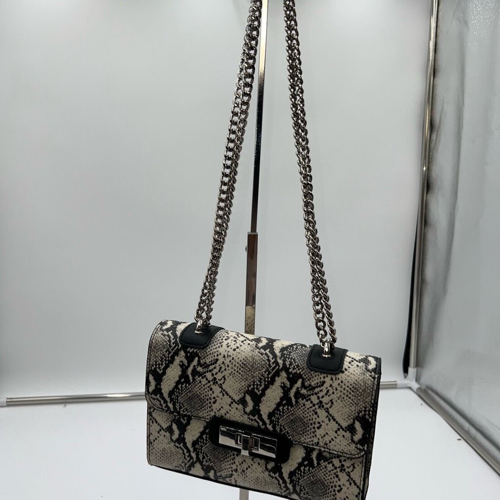 Steve Madden Steve Madden Faux Leather Snake Embossed Convertible Crossbody Chain Bag Size ONE SIZE - 1 Thumbnail