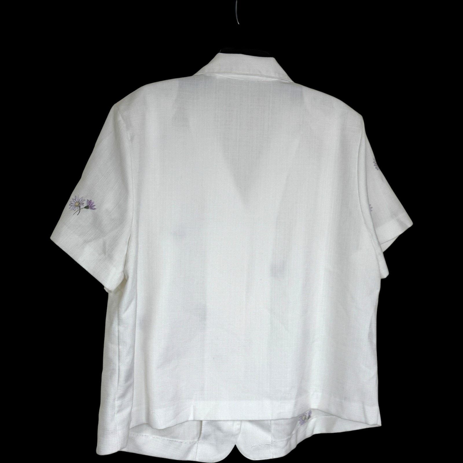 Other Alfred Dunner White Blouse 20W Embroidered Floral Size XXL / US 16-18 / IT 52-54 - 2 Thumbnail