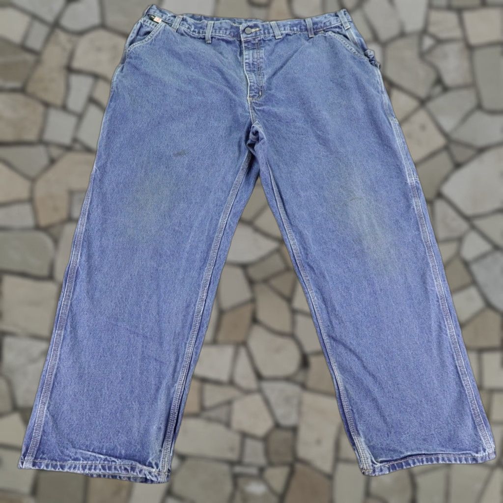 Carhartt VINTAGE Carhartt Jeans Mens 44x30 Blue Denim FR Flame Resistant Carpenter Regular Fit Size US 42 / EU 58 - 1 Thumbnail
