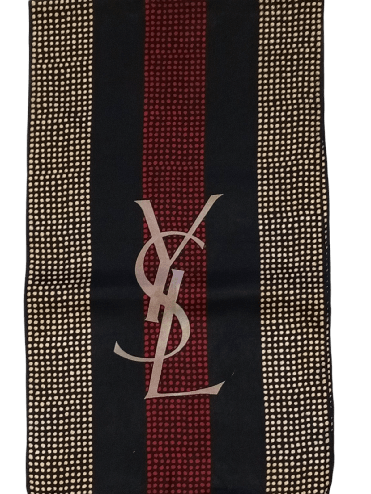 Yves Saint Laurent Yves Saint LAURENT YSL Paris Monogram Logo Black Red Scarf Size ONE SIZE - 9 Thumbnail