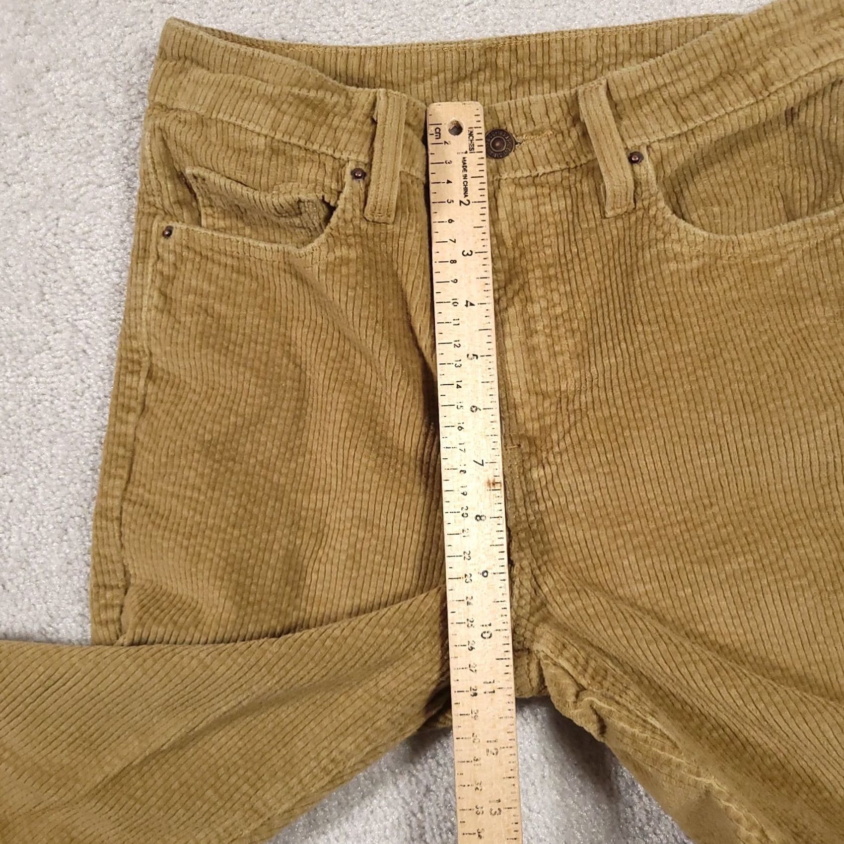 Levi's Levi's Skinny Corduroy Jeans Pants Women's 29X30 Golden Brown Mid-Rise Jeans Womens Regular 29 Brown Solid Retro College Denim Stretch Inseam 30 Size 29" - 7 Thumbnail