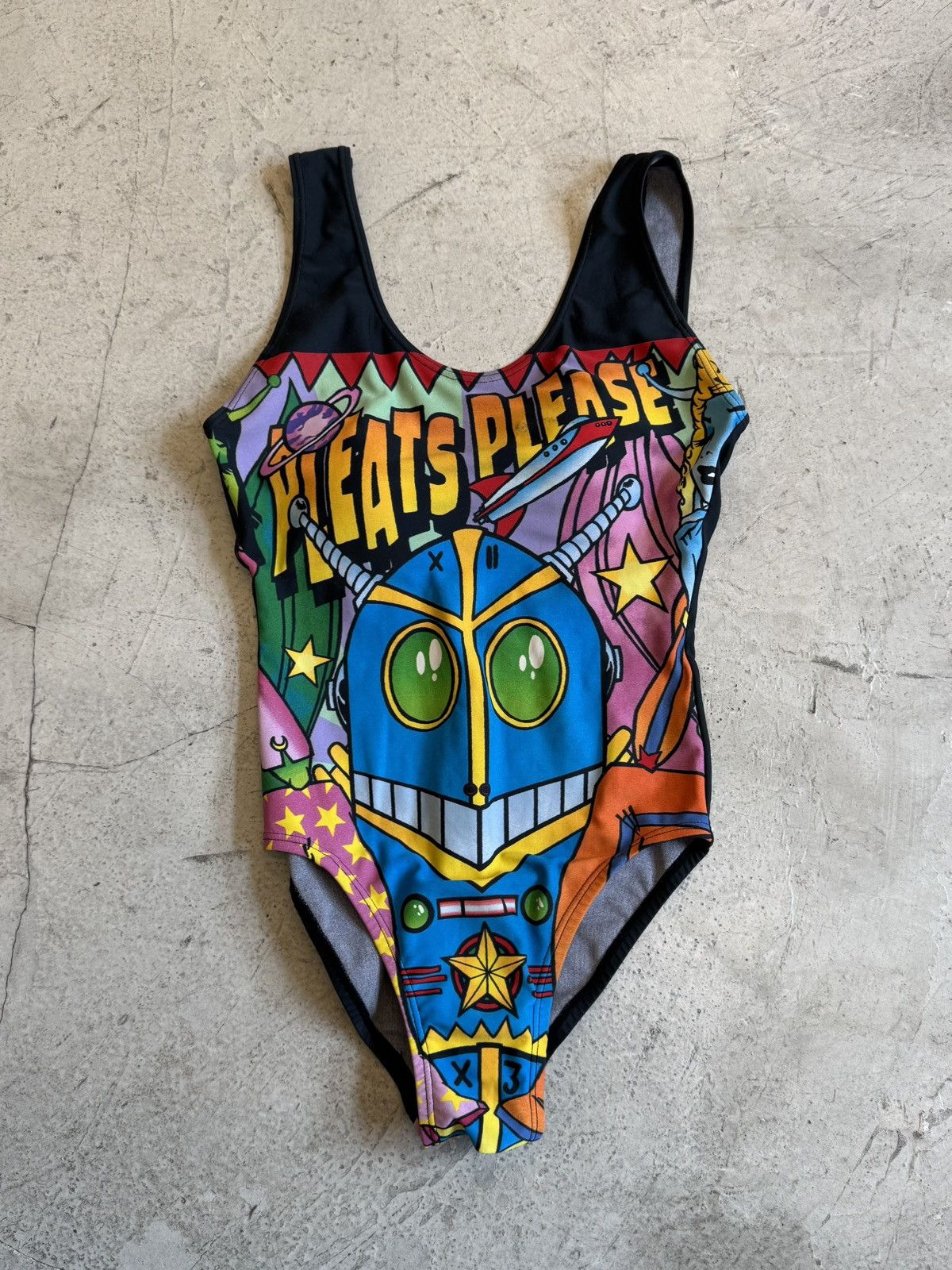 Pleats Please Issey Miyake SS1999 ROBOT COMIC SWIMSUIT Size M / US 6-8 / IT 42-44 - 1 Thumbnail