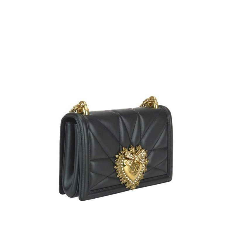 Dolce & Gabbana DOLCE&GABBANA Devotion Black Leather Shoulder Bag New & Auth Size ONE SIZE - 2 Thumbnail