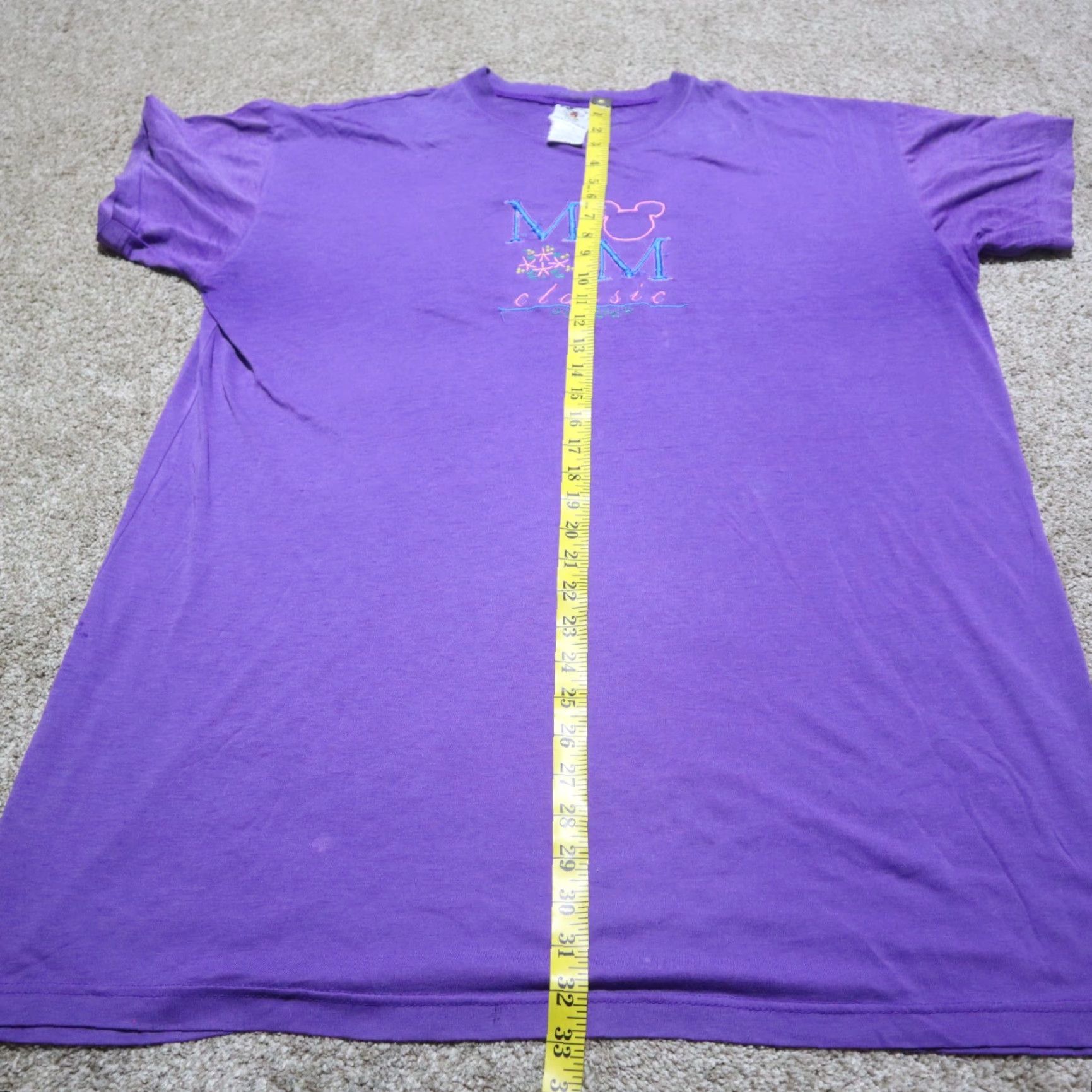 Gildan Disney Minnie Mouse Shirt Womens XL Purple T-Shirt Classic Gildan Logo Short Sleeve Round Neck All Seasons Size XL / US 12-14 / IT 48-50 - 6 Thumbnail