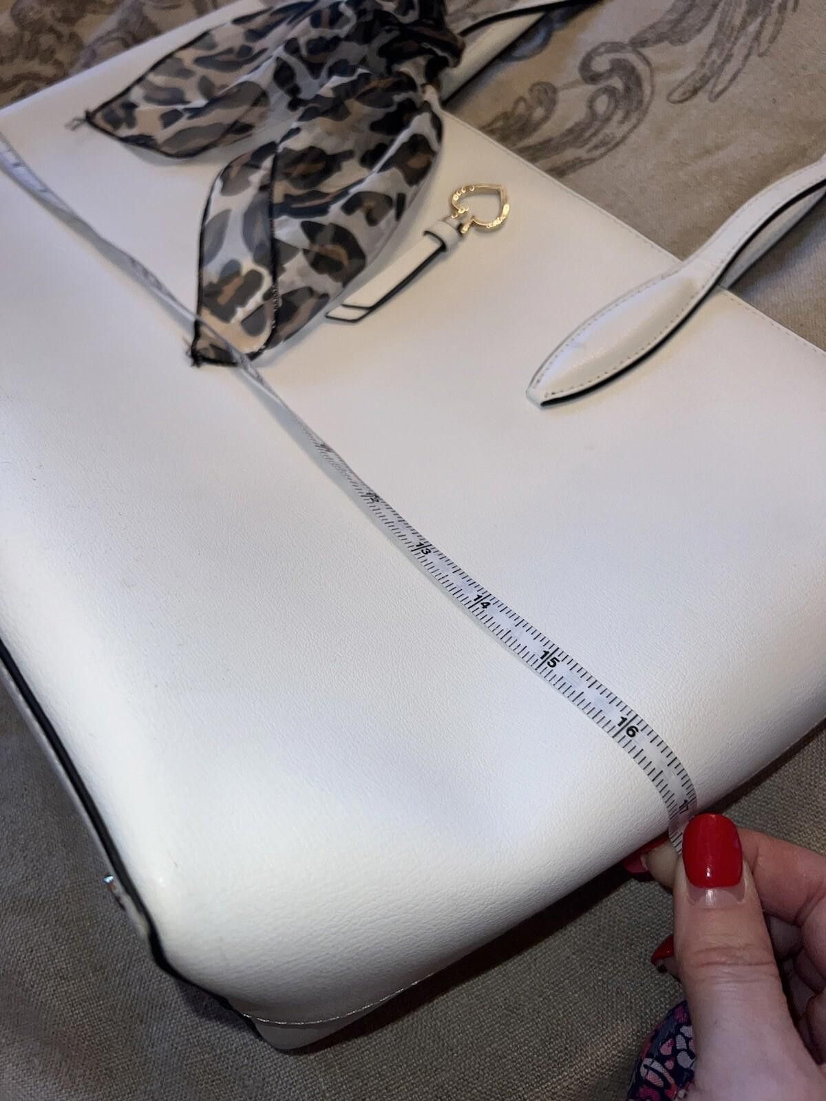 Kate Spade Kate Spade White Leather Handbag Purse Tote Bag w/ Scarf Size ONE SIZE - 4 Thumbnail