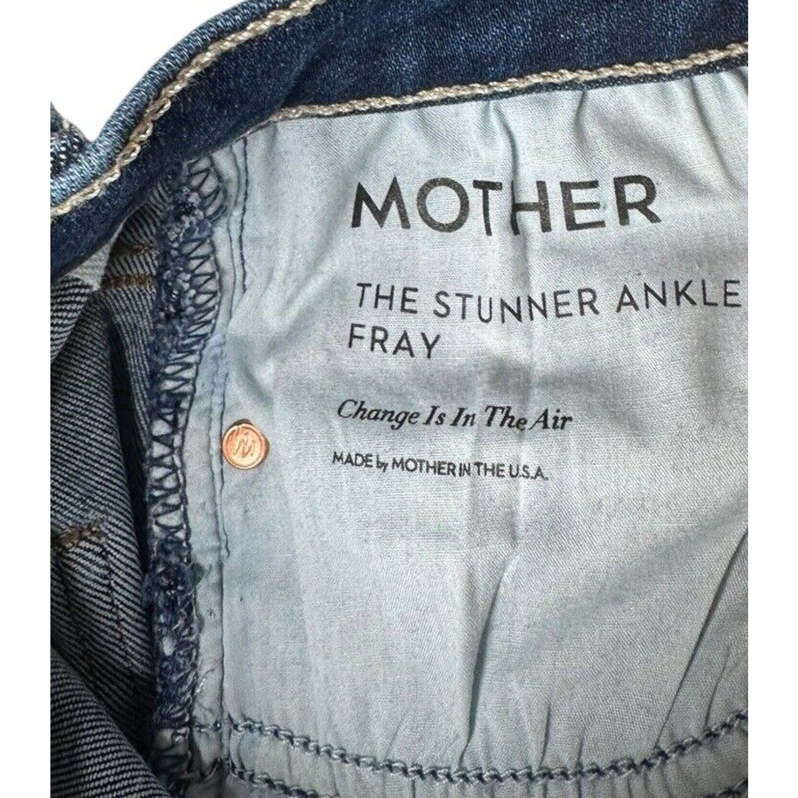 MOTHER MOTHER The Stunner Ankle Fray Jean Womens 25 Dark Skinny Size 25" / US 0 / IT 36 - 15 Thumbnail