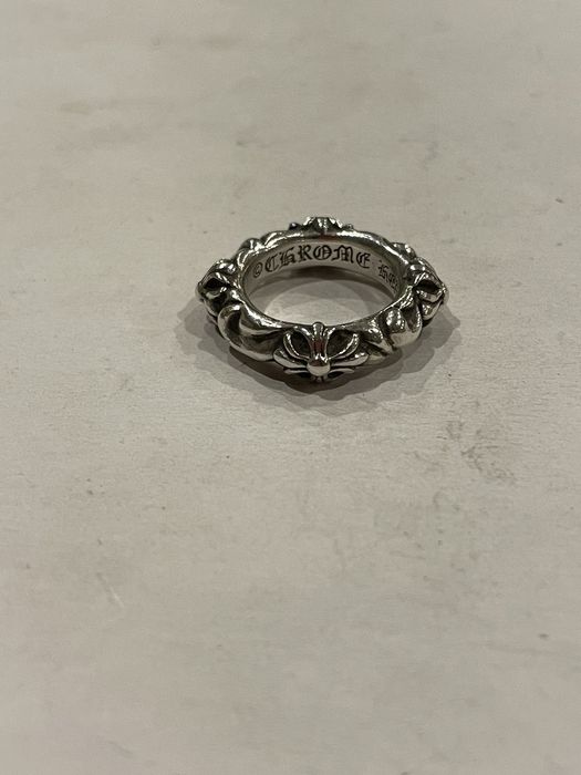 Chrome Hearts Chrome Hearts SBT Band Ring Size 4 Silver Floral
