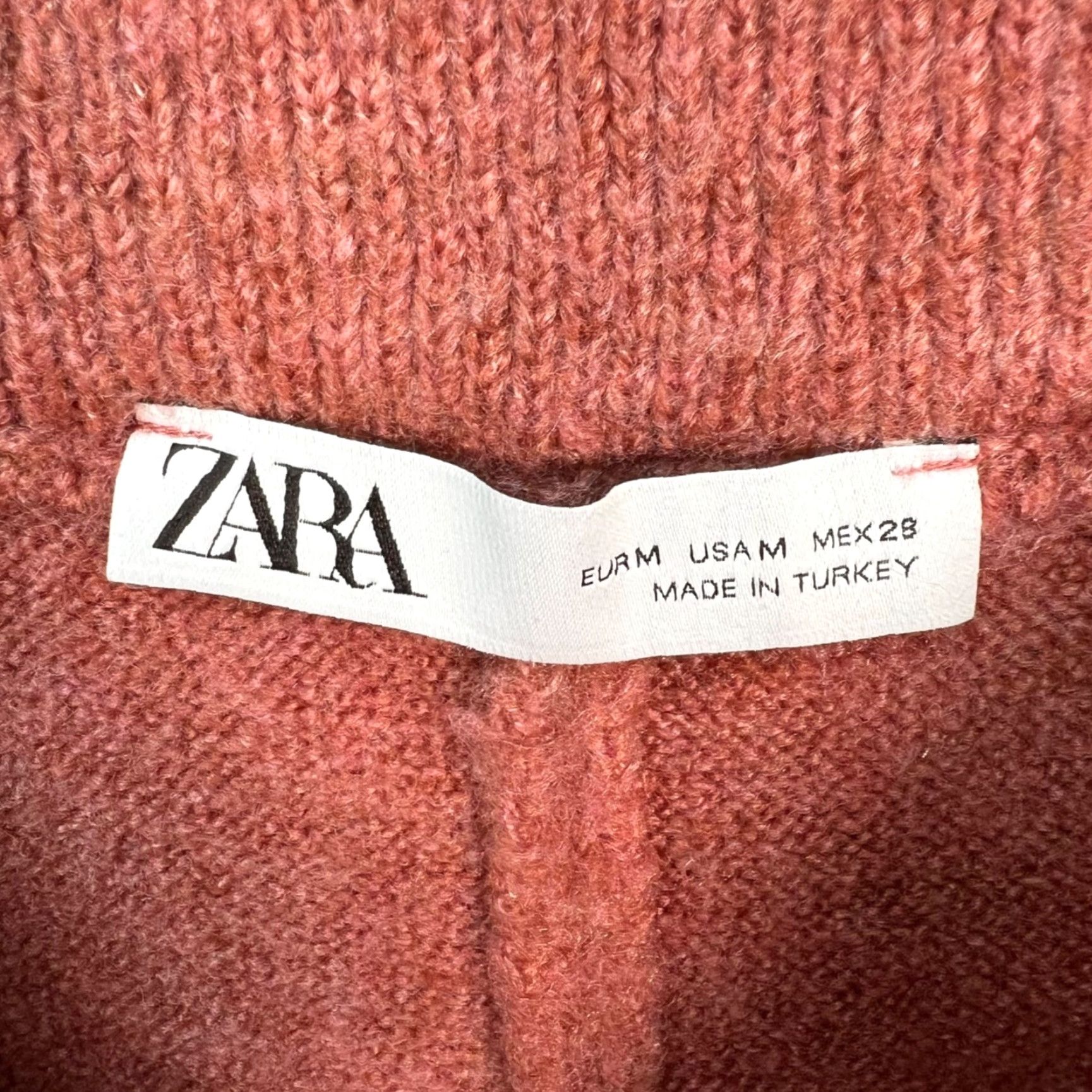 Zara Zara Womens Medium Red Knit Jogger Knit Sweatpants Acrylic Blend Pants Womens M Red Jogger knit Size 32" / US 10 / IT 46 - 3 Thumbnail