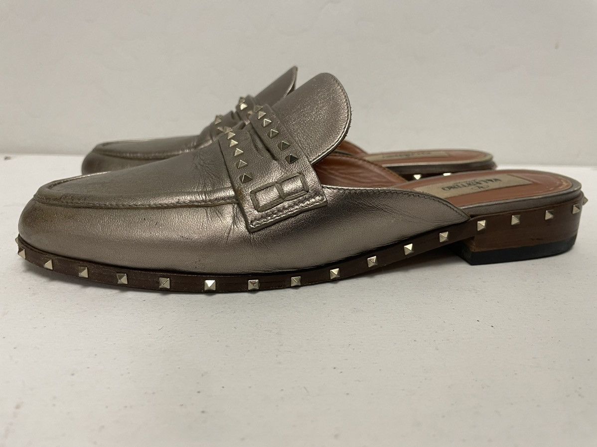 Valentino Soul Rockstud Metallic Mules Size US 6 / IT 36 - 5 Thumbnail