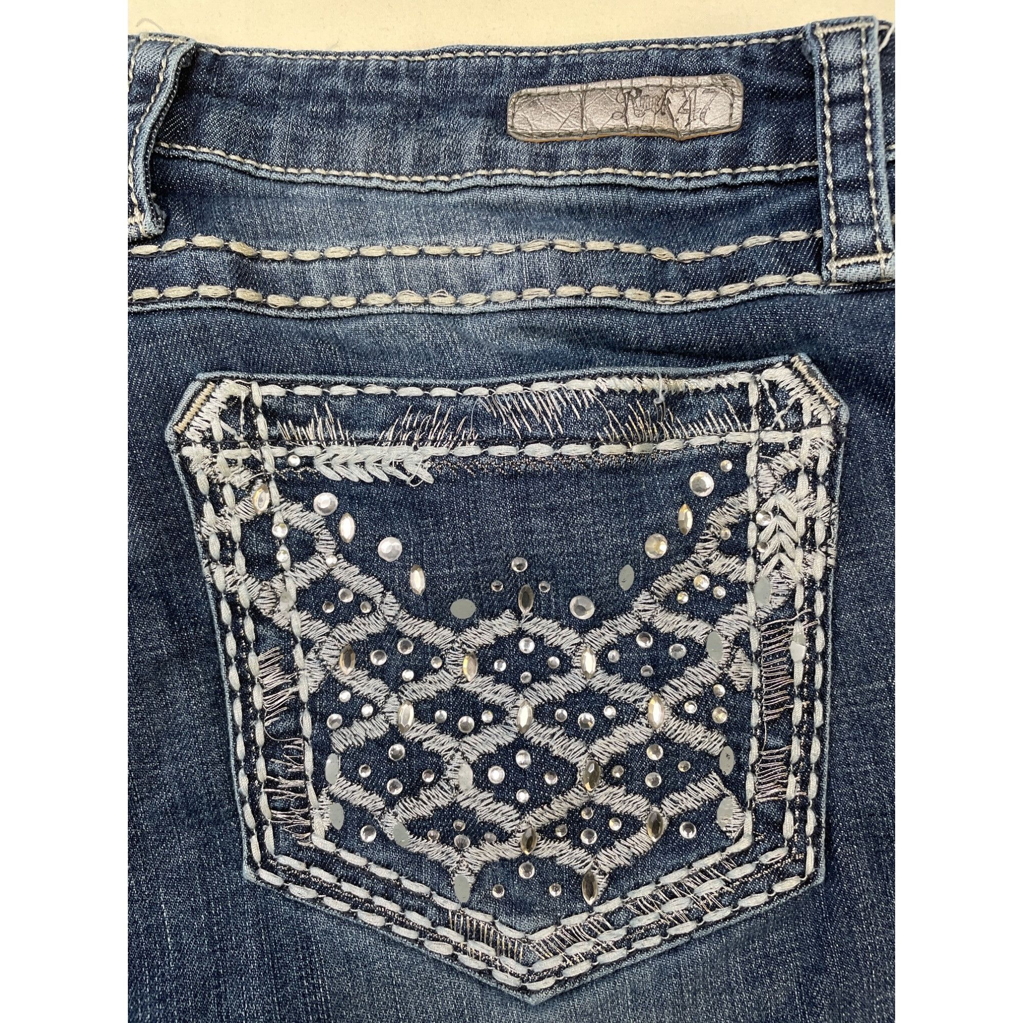 Other Rock 47 By Wrangler Women's Blue Jeans Flared Ultra Low rise Size 30" / US 8 / IT 44 - 3 Thumbnail