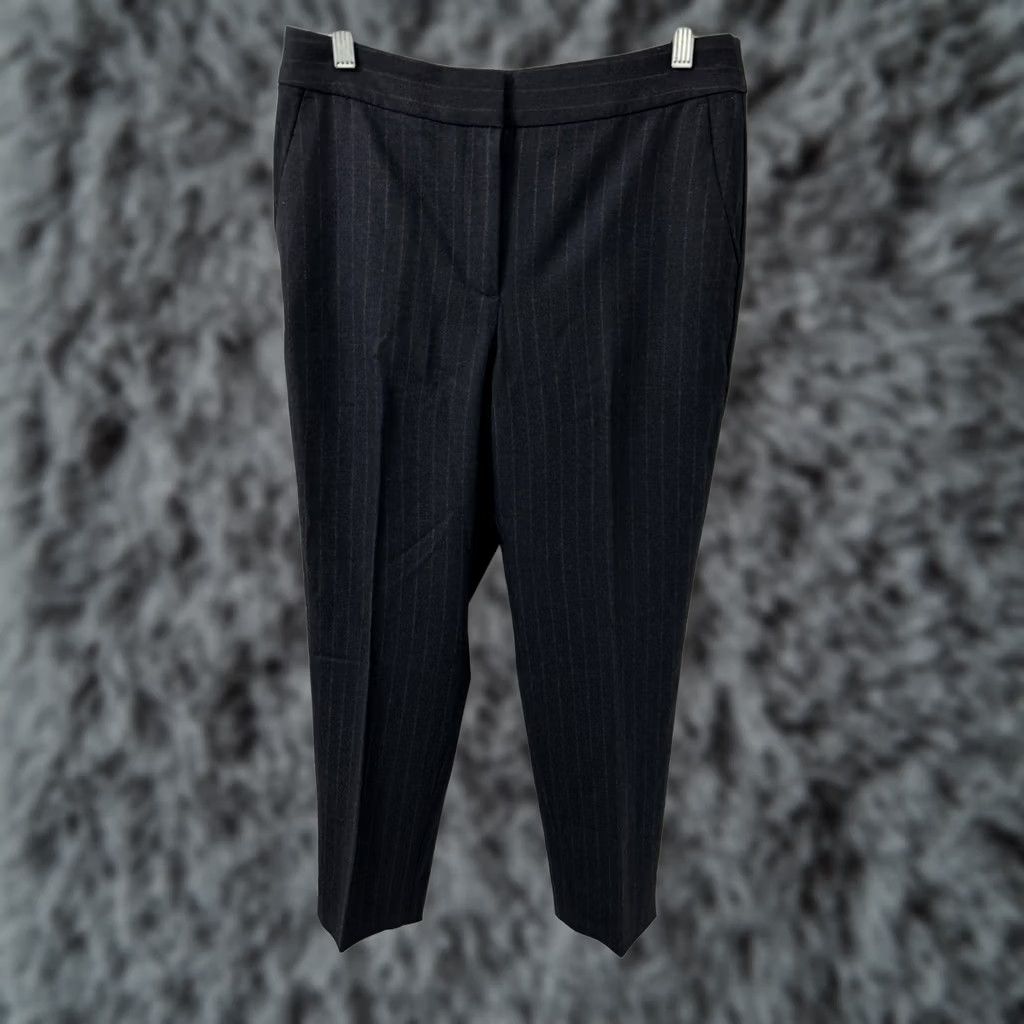 Talbots VINTAGEless Talbots Pants Womens 6P 31x26 Black Wool Blend Pinstripe NWT Petite Tapered Dress Pants Womens Size 28" / US 6 / IT 42 - 1 Thumbnail