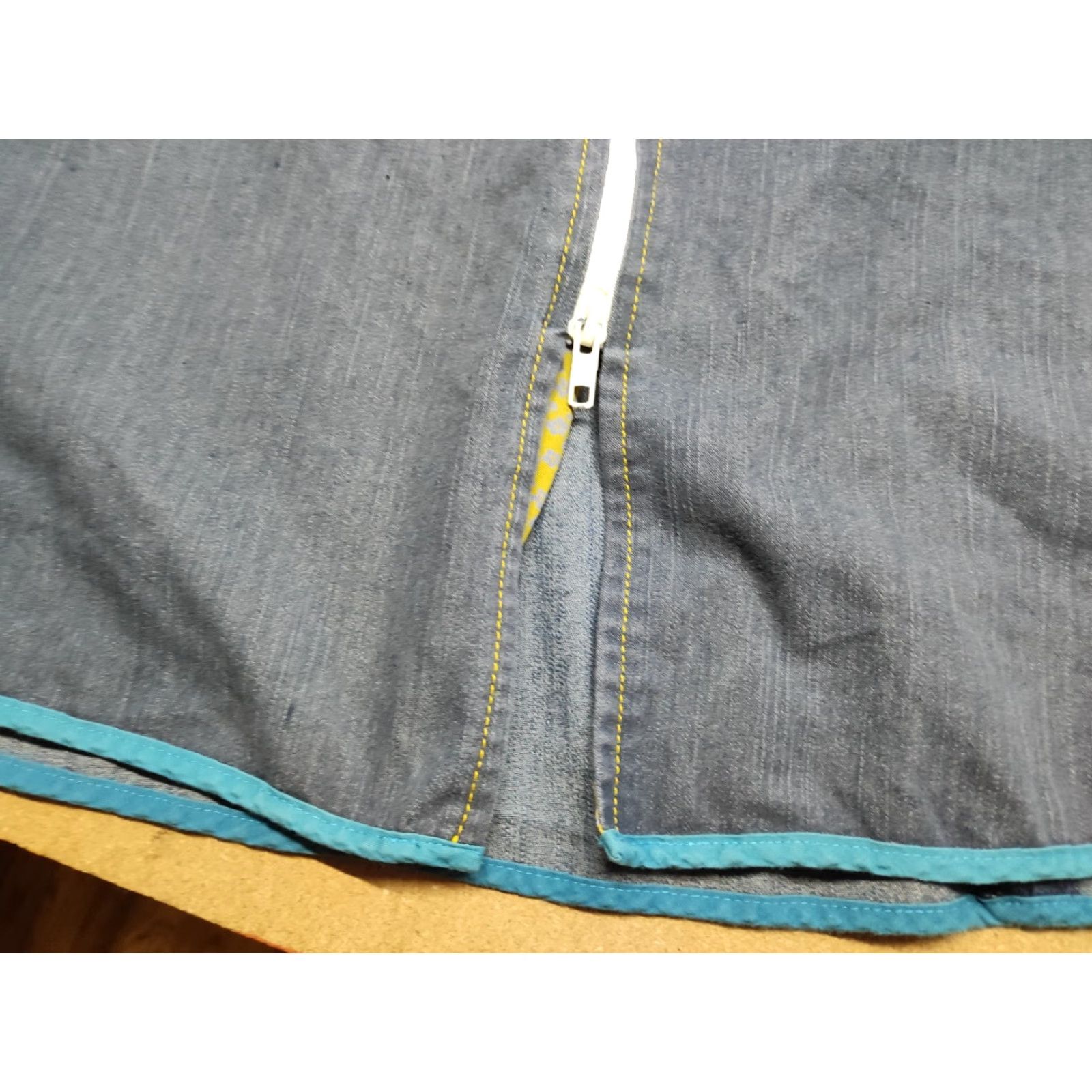 Denime Tulip & Tatamo Oda Dress Womens Size M Boutique Hooded Norway Blue Denim Dress Long Sleeve Pullover Casual Fall Spring Summer Cotton Polyester Velvet? Size M / US 6-8 / IT 42-44 - 7 Thumbnail