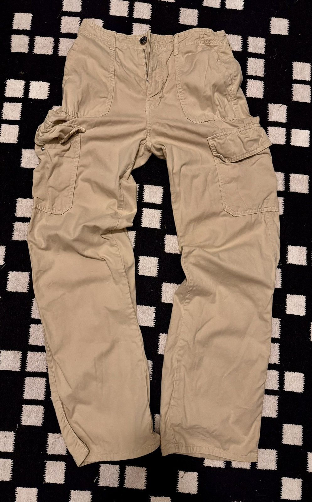 Zara ZARA Vintage-Style Cargo Pants – Beige Utility Workwear Size 27" / US 4 / IT 40 - 1 Thumbnail