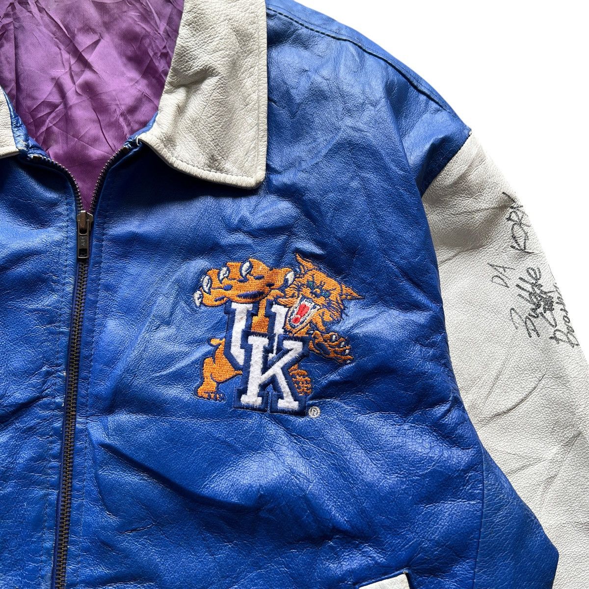 Vintage Vintage kentucky Wildcat Leather Bomber Jacket Size US L / EU 52-54 / 3 - 8 Thumbnail