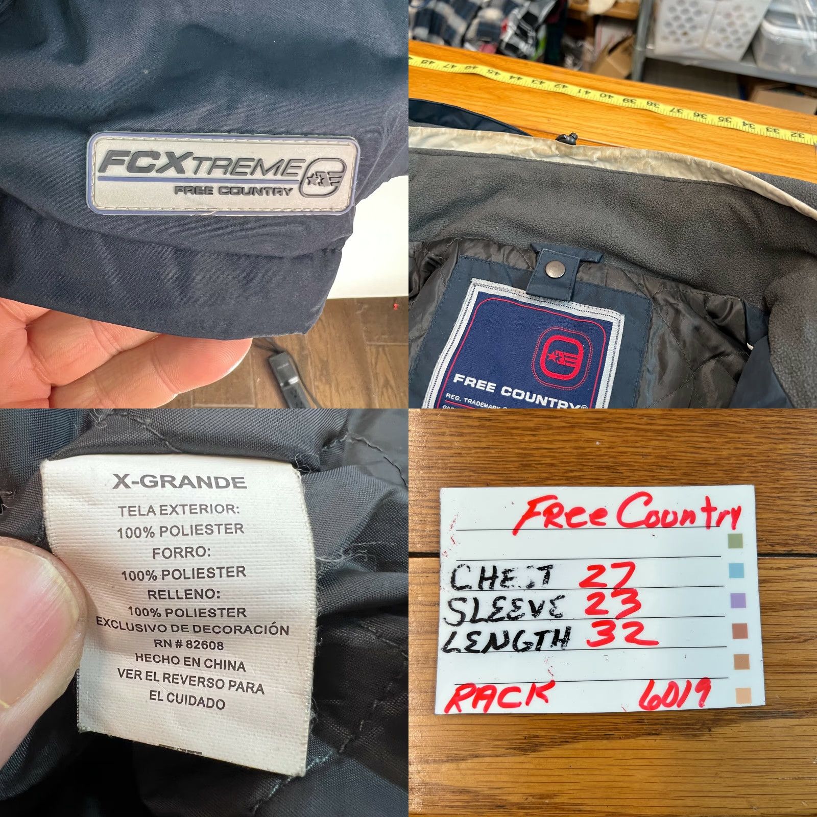 Free Country Free Country Mens Hooded Jacket Blue X-Large Long Sleeves Size US XL / EU 56 / 4 - 8 Thumbnail