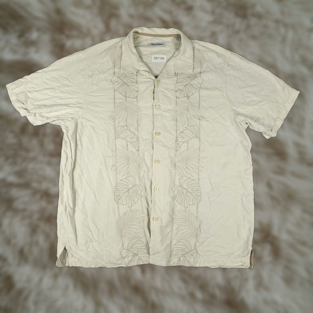 Tommy Bahama Tommy Bahama Shirt Mens 2XLT Beige Silk Hawaiian Button Up Short Sleeve Collared Beach Tropical Hawaiian Modern 2XLT Mens Regular Silk Button-Up Size US XXL / EU 58 / 5 - 1 Thumbnail
