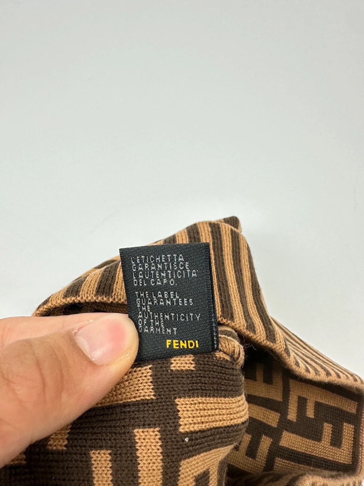 Fendi Fendi FF Monogram Brown Orange Wool Beanie Size ONE SIZE - 6 Thumbnail