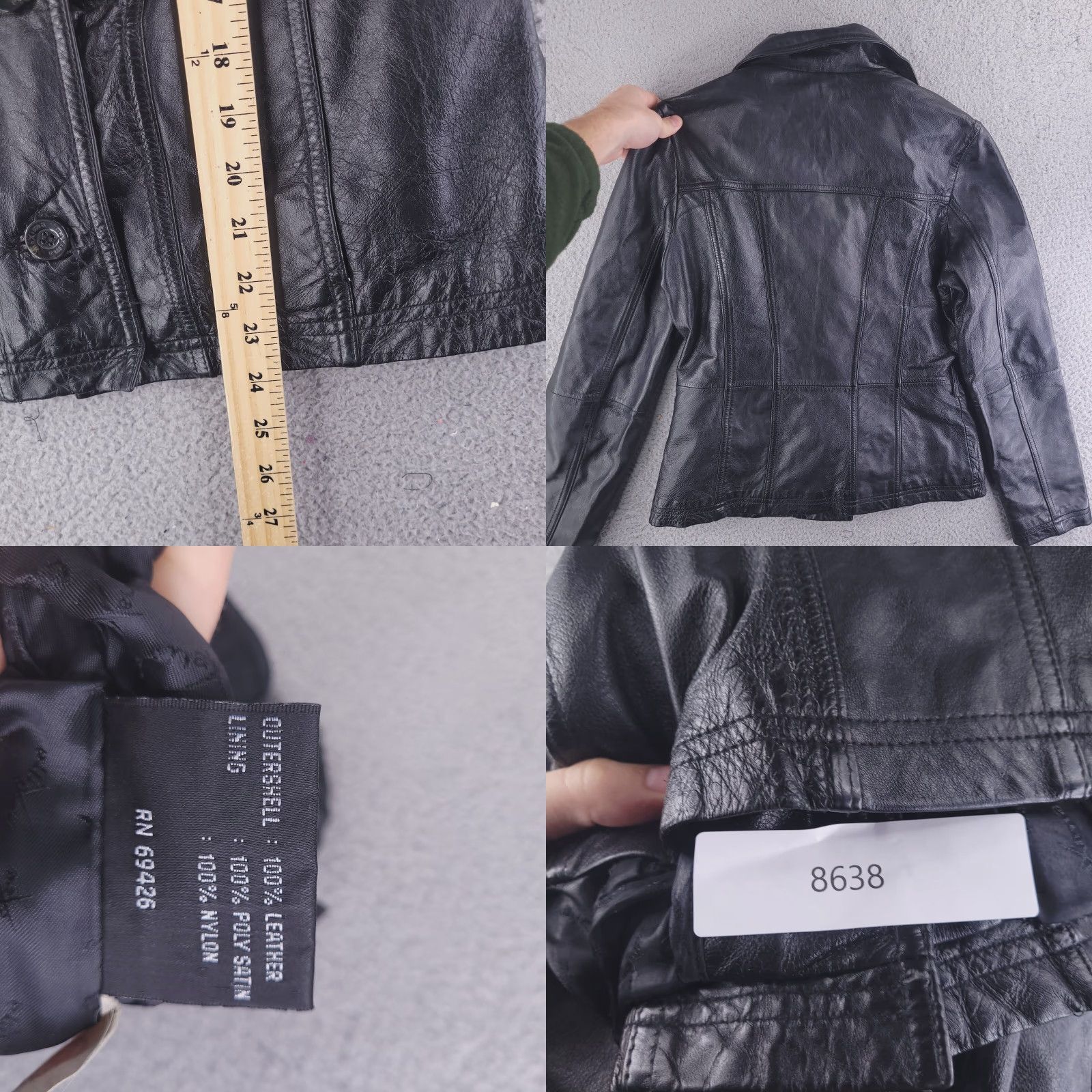 Vintage Wilsons Leather Jacket Womens Medium Black Maxima Real Genuine - Jacket - Women - M - Black - Solid - Basic Jacket Size M / US 6-8 / IT 42-44 - 8 Thumbnail