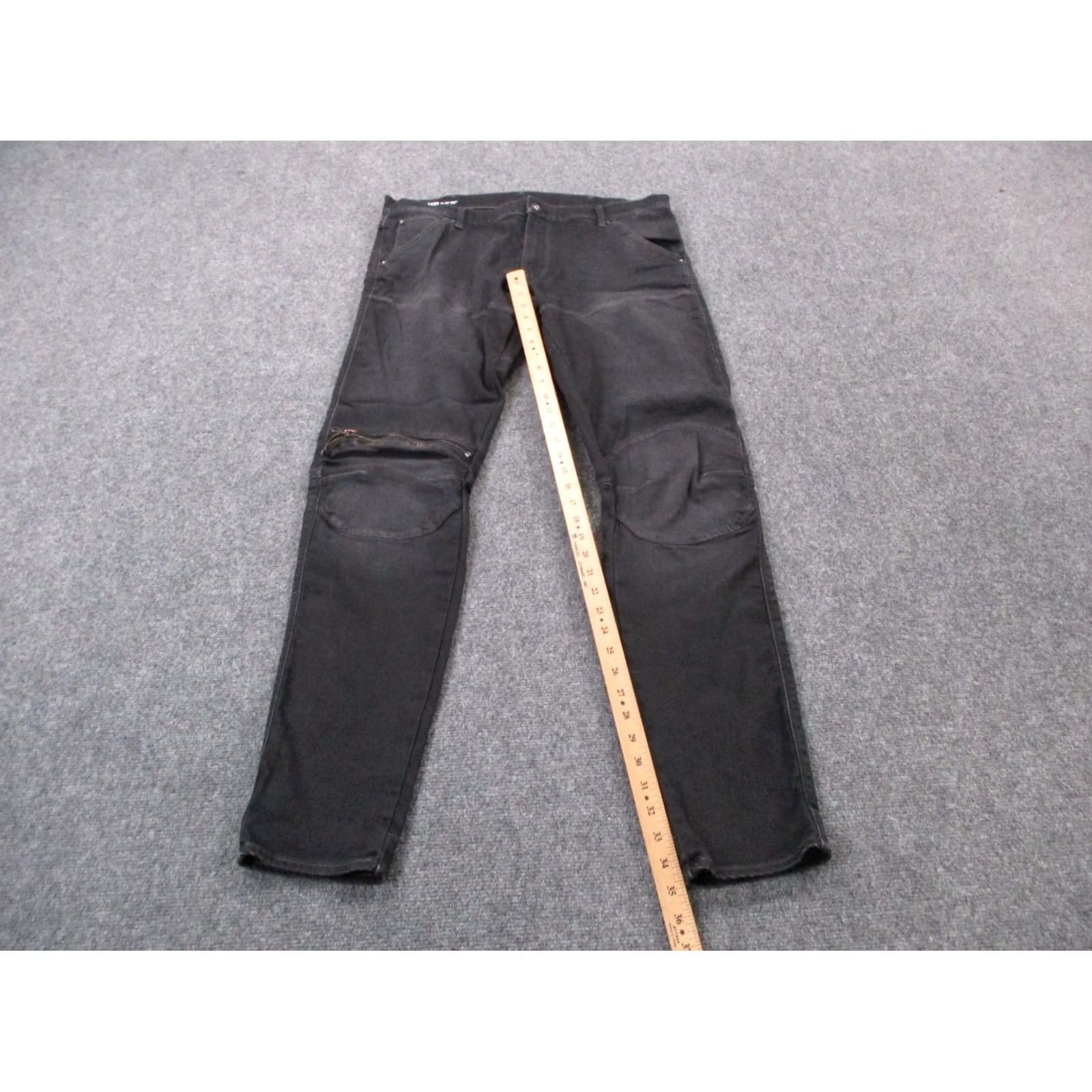 G-Star G Star Raw Jeans Men 36 X 36 Black Denim Waist Fit Skinny Grunge X 5620 Size US 35 - 4 Thumbnail