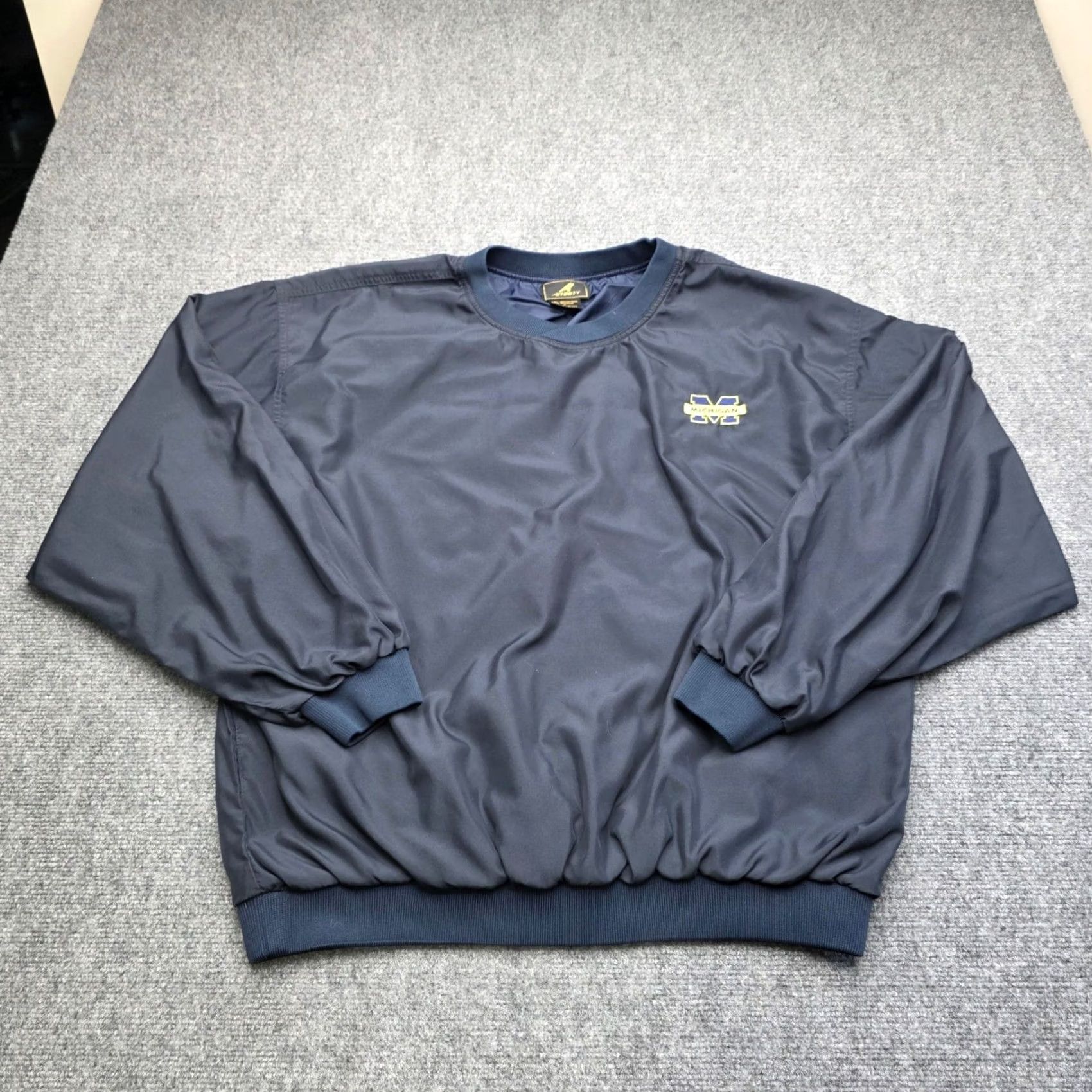 Vintage Affinity Michigan Wolverines Windbreaker Pullover Navy Blue Jacket Pullover Windbreaker Men L Navy Size US L / EU 52-54 / 3 - 3 Thumbnail