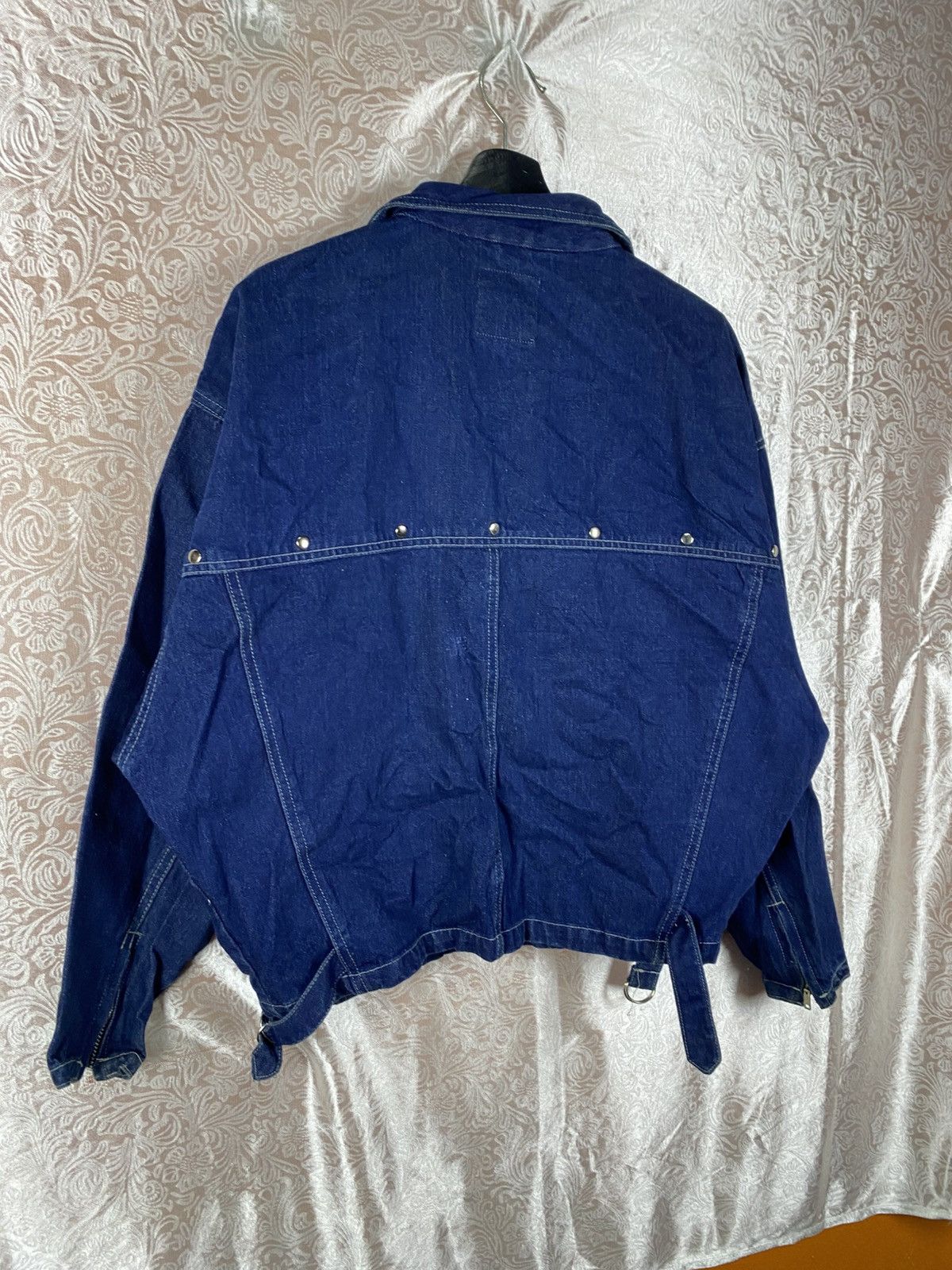 Japanese Brand Vintage WORDS WORTH Denim Cropped Jacket Blue Zipper Utility Size M / US 6-8 / IT 42-44 - 13 Thumbnail