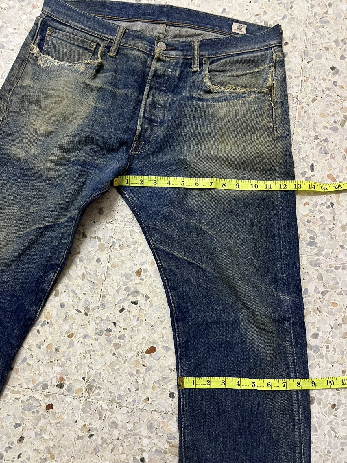Levi's Distressed Levis 501 white oak cone denim Size US 36 / EU 52 - 18 Thumbnail
