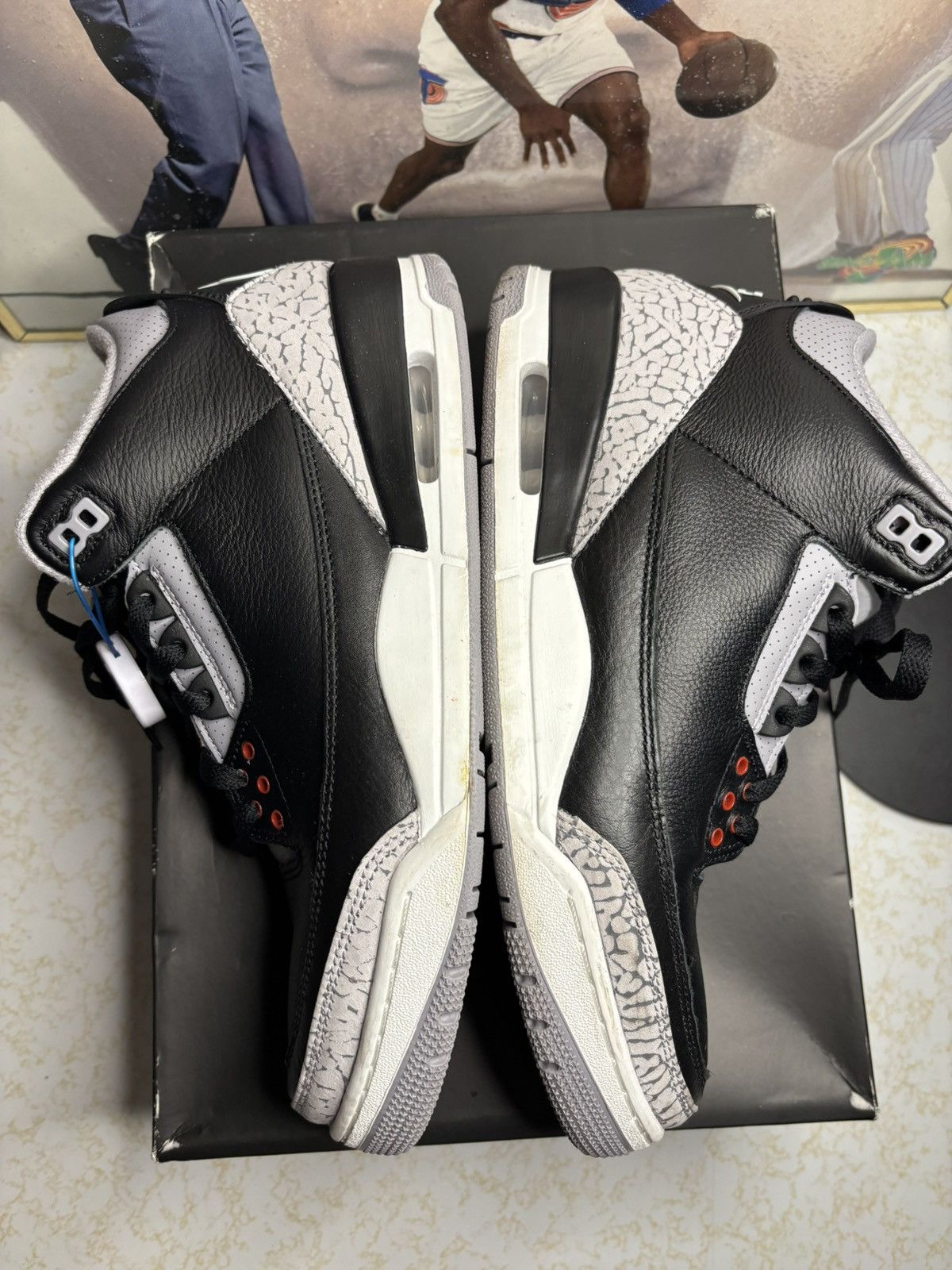 Jordan Brand Jordan 3 Retro Black Cement 2024 Size US 10.5 / EU 43-44 - 4 Thumbnail