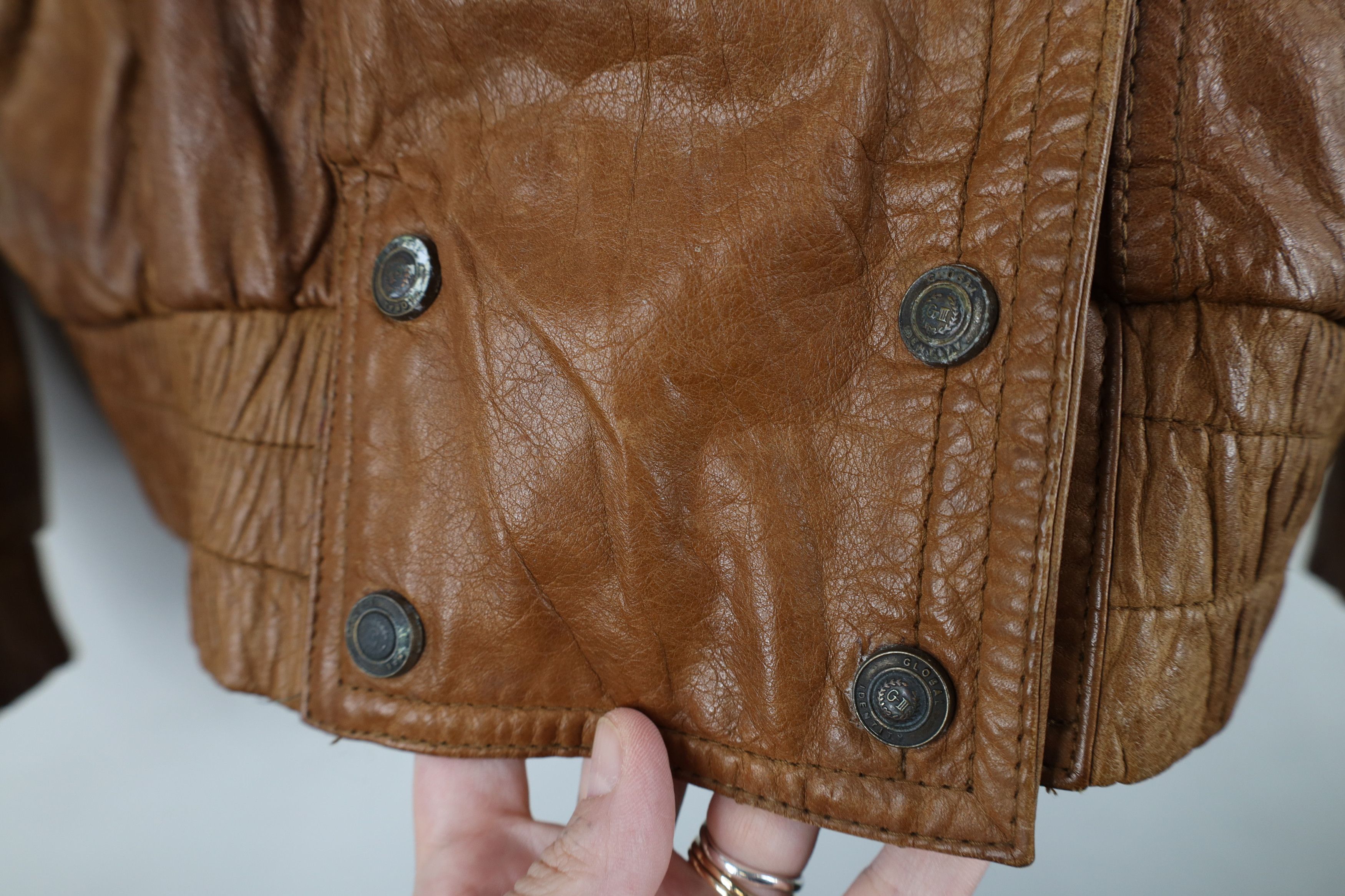Vintage Vintage 90s Streetwear Lined Leather Bomber Jacket Size M / US 6-8 / IT 42-44 - 5 Thumbnail