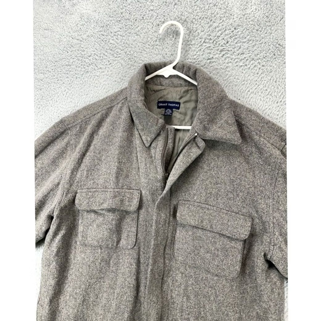 Vintage Grant Thomas Wool Nylon Blend Full Zip Jacket Adult Medium Grey Collared Mens Size US M / EU 48-50 / 2 - 5 Thumbnail